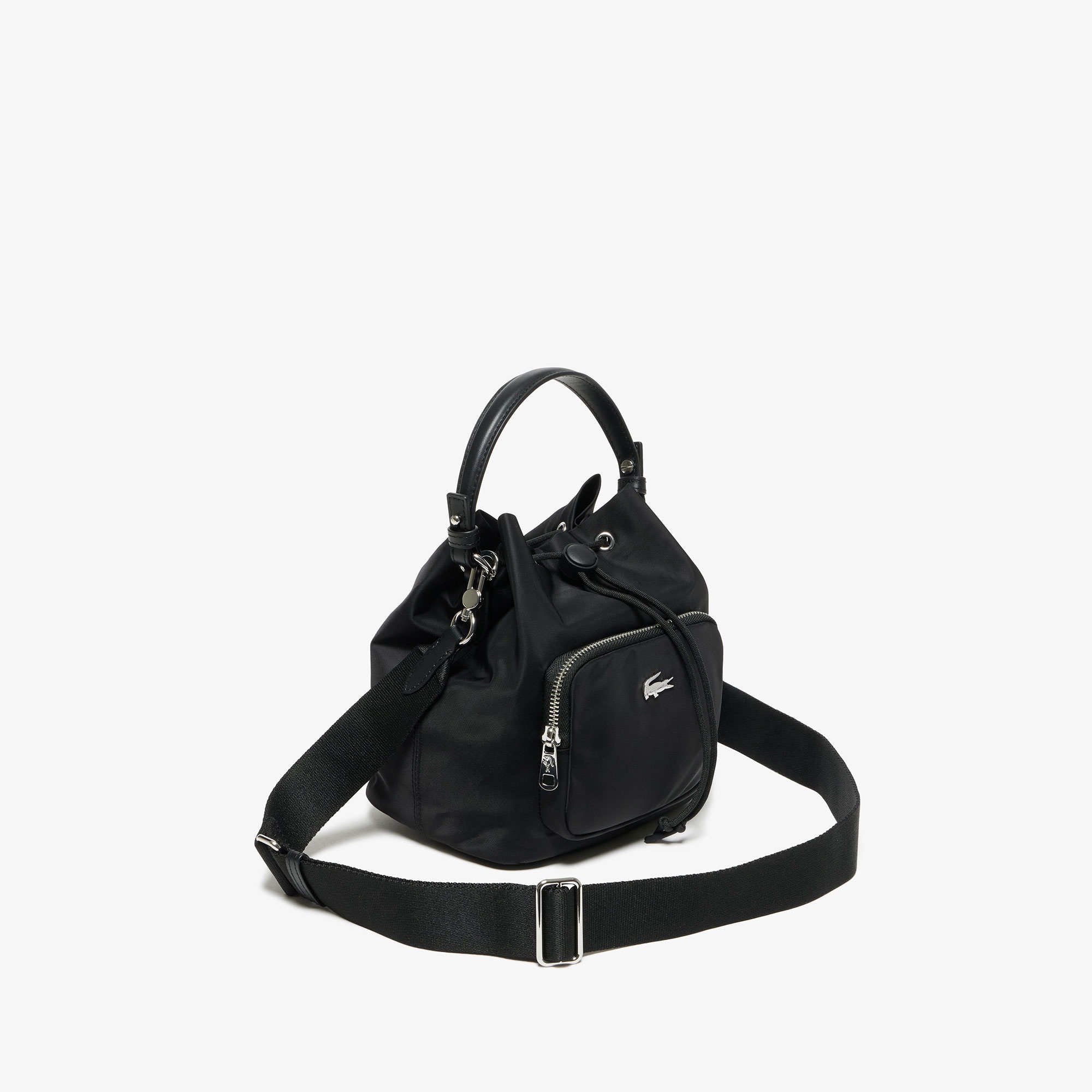 【LACOSTE】IZZIE Bucket Bag_NF4553Y(BLACK)〜バッグ★IVE 着用 LACOSTE☆IZZIE BUCKET BAG☆プチピケPVC☆デイリーバッグ
