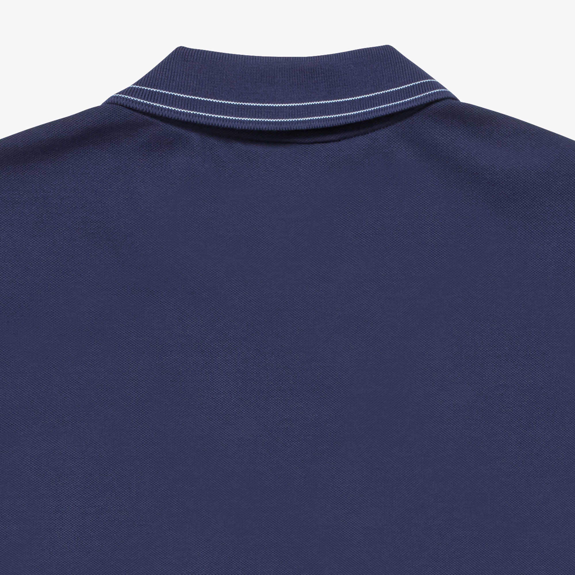 ストライプリブニットカラーストレッチポロシャツ