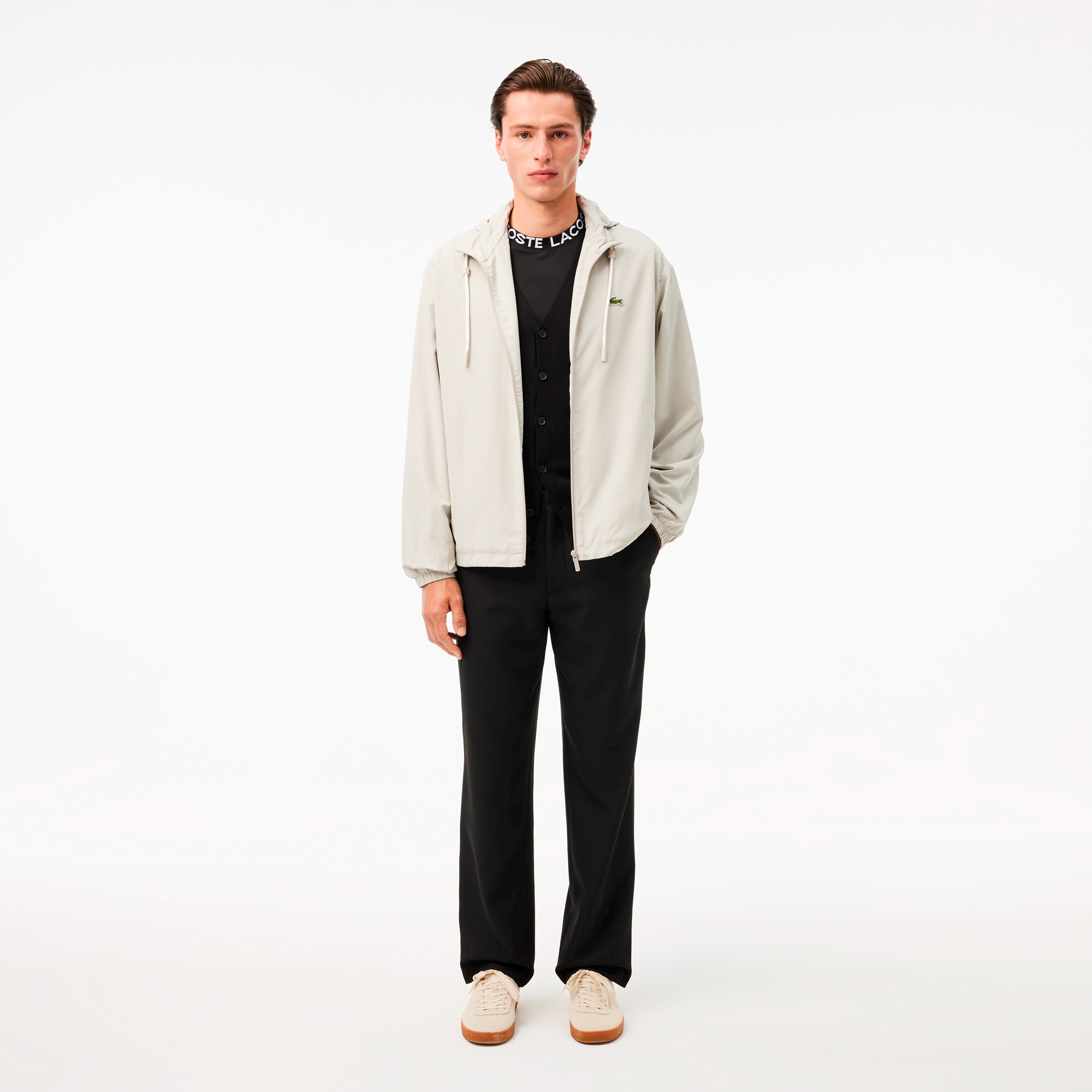 ジャカードリブニットカラー鹿の子地Tシャツ