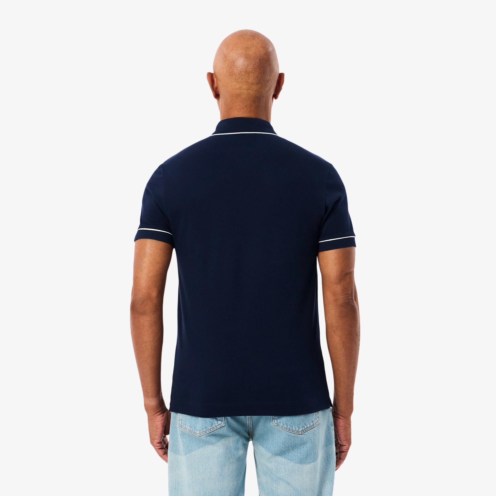 配色パイピング比翼ポロシャツ