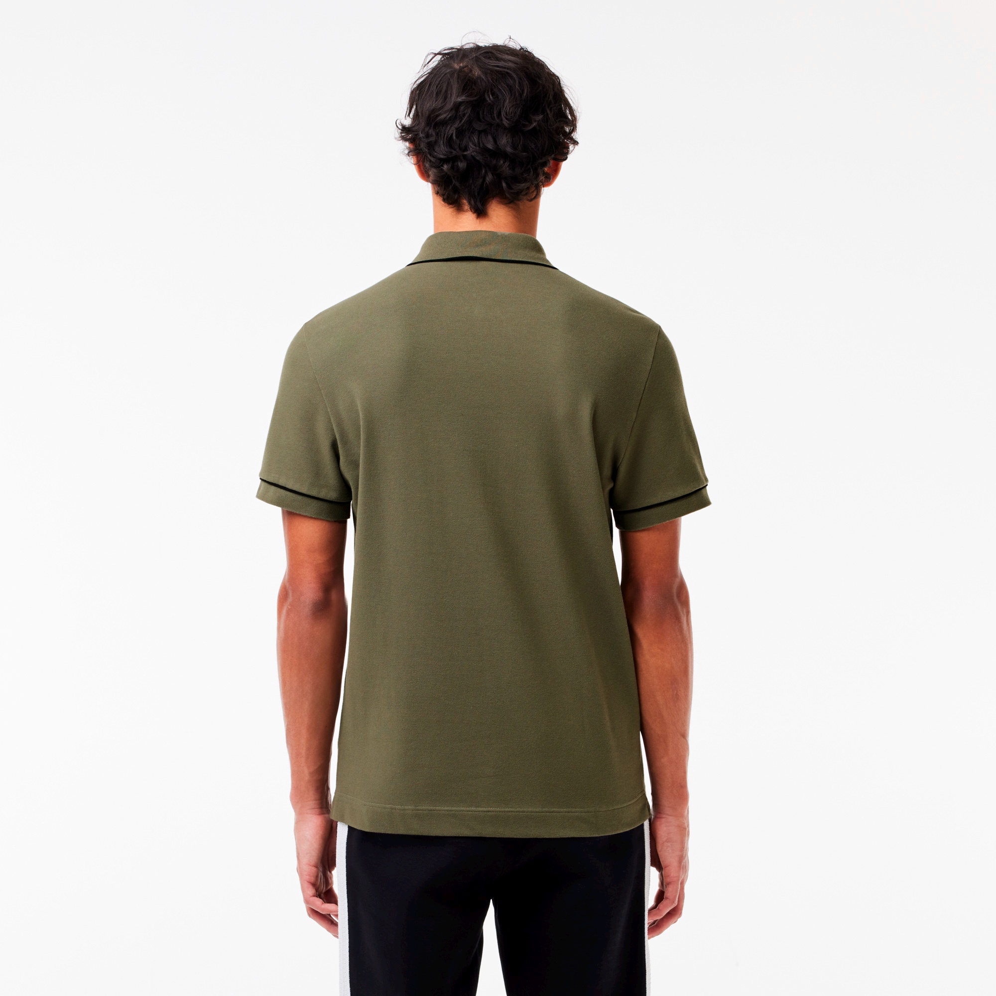 配色パイピング比翼ポロシャツ