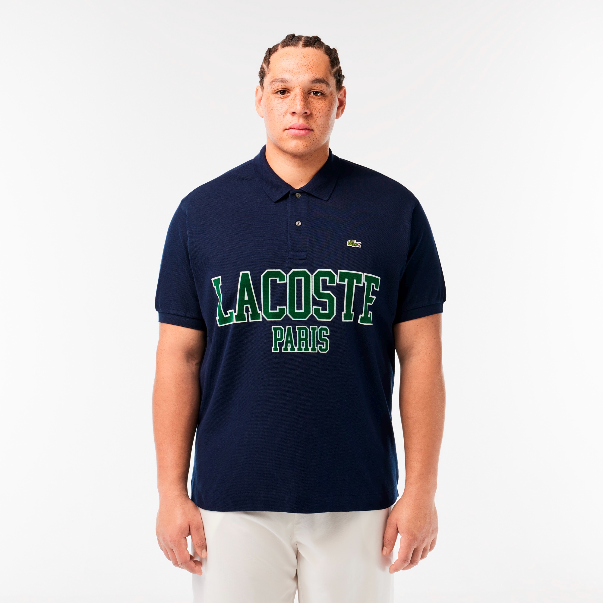 オーバーサイズネームプリントポロシャツ