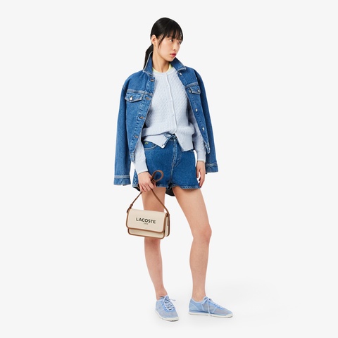 ヘリテージキャンバス フラップクローズコットンショルダーバッグ