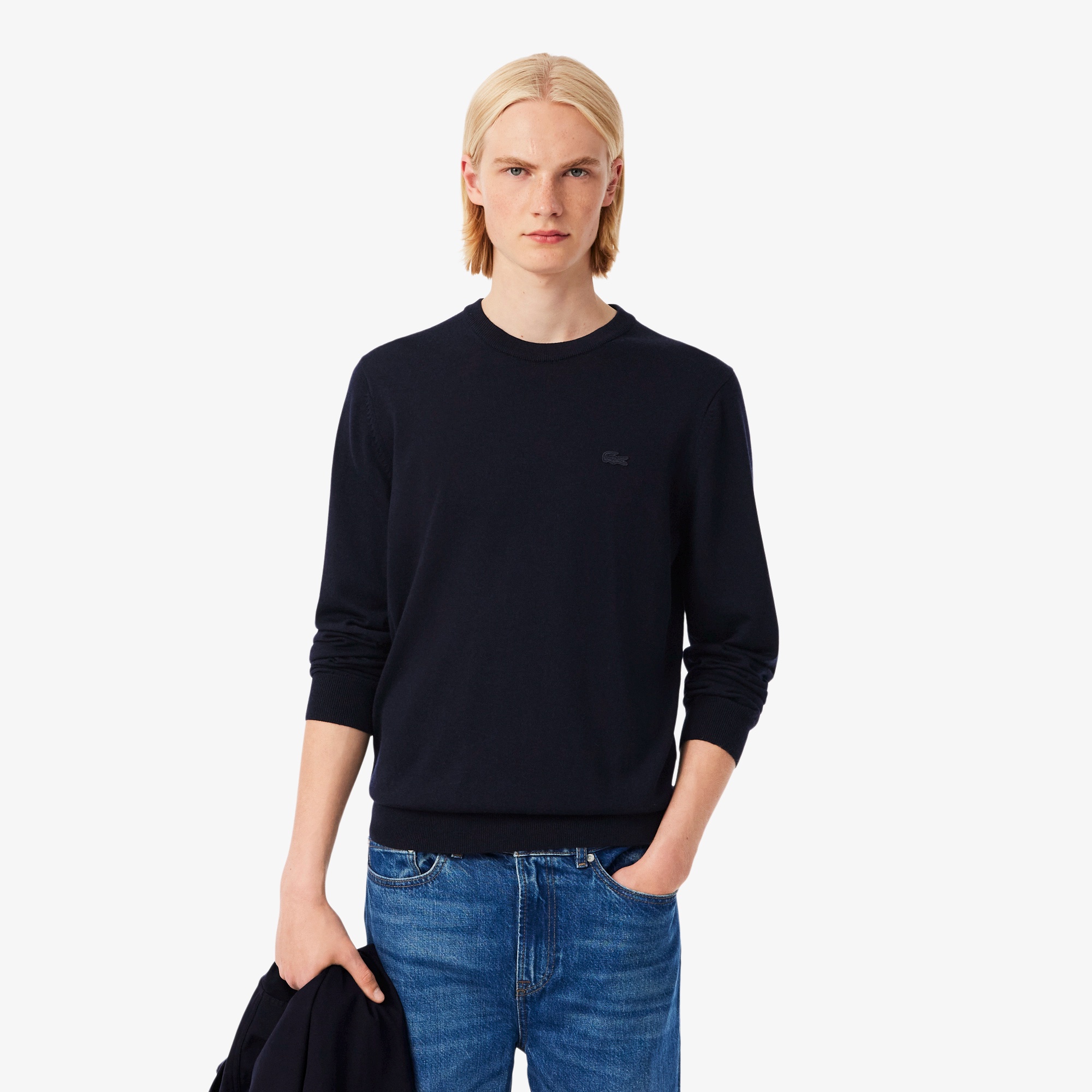 LACOSTE - ラコステ ウールジャージニットボーダータートルネックセーター 長袖 黒 紺 緑 LACOSTE - ラコステ ウールジャージニットボーダー