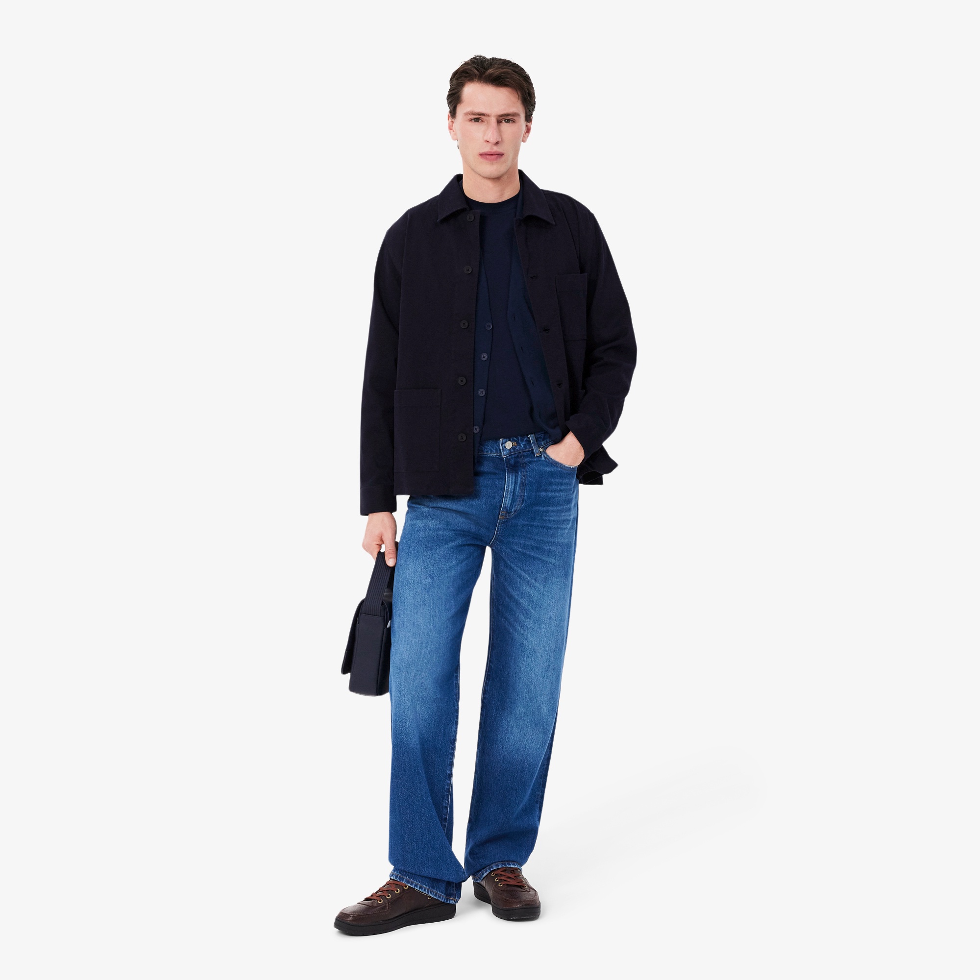 ガーター編みVネックカーディガン