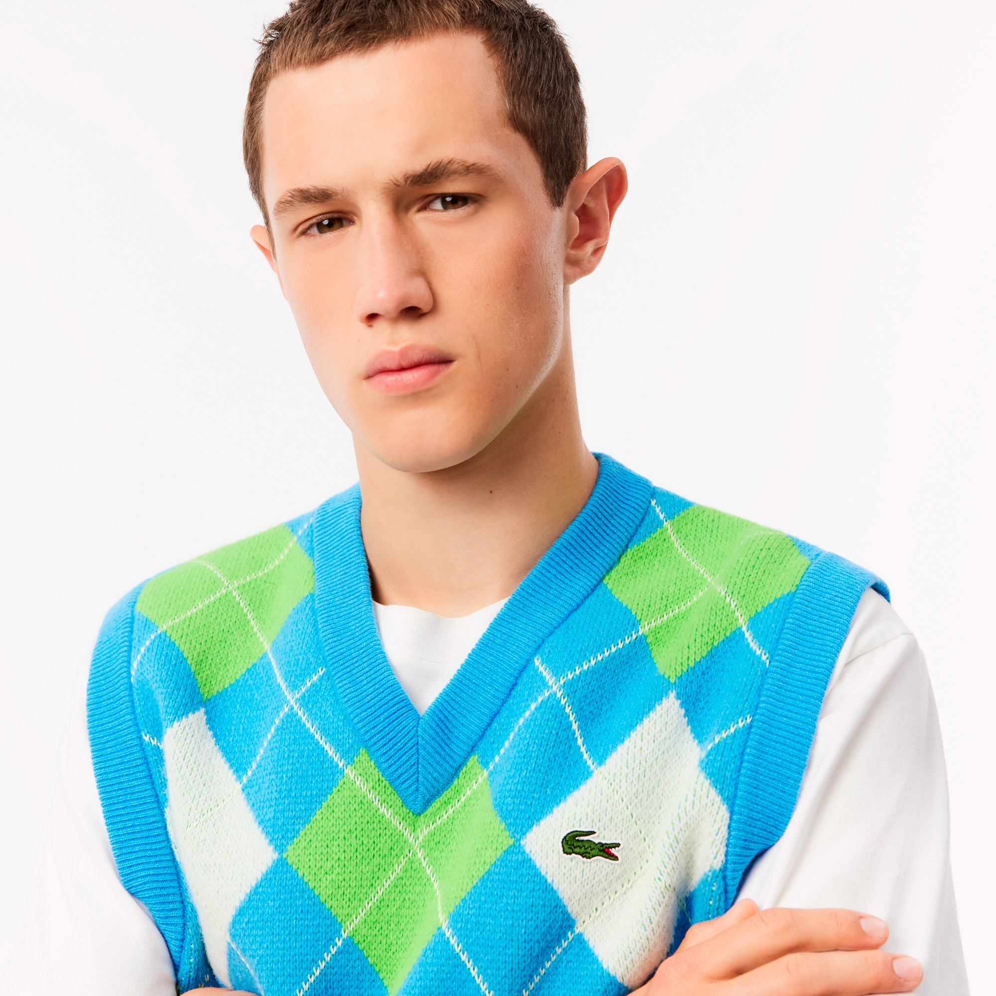 エシカルニットアーガイルベスト