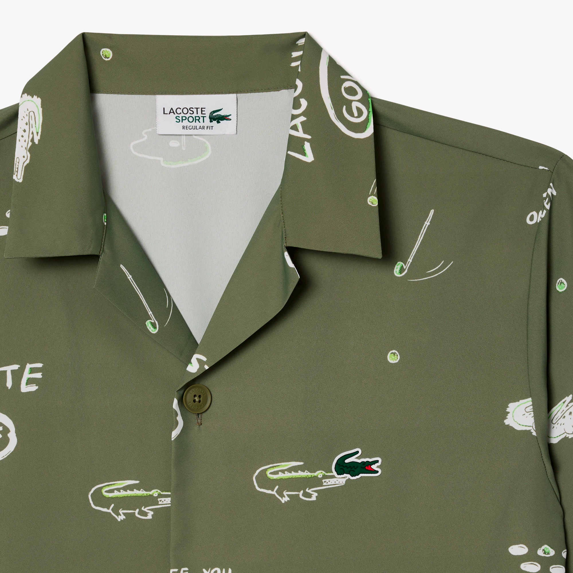 ウルトラドライオープンネック総柄シャツ