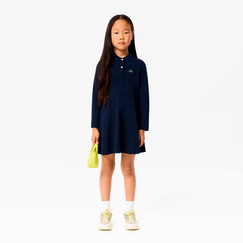 GIRLS鹿の子地ポロドレス