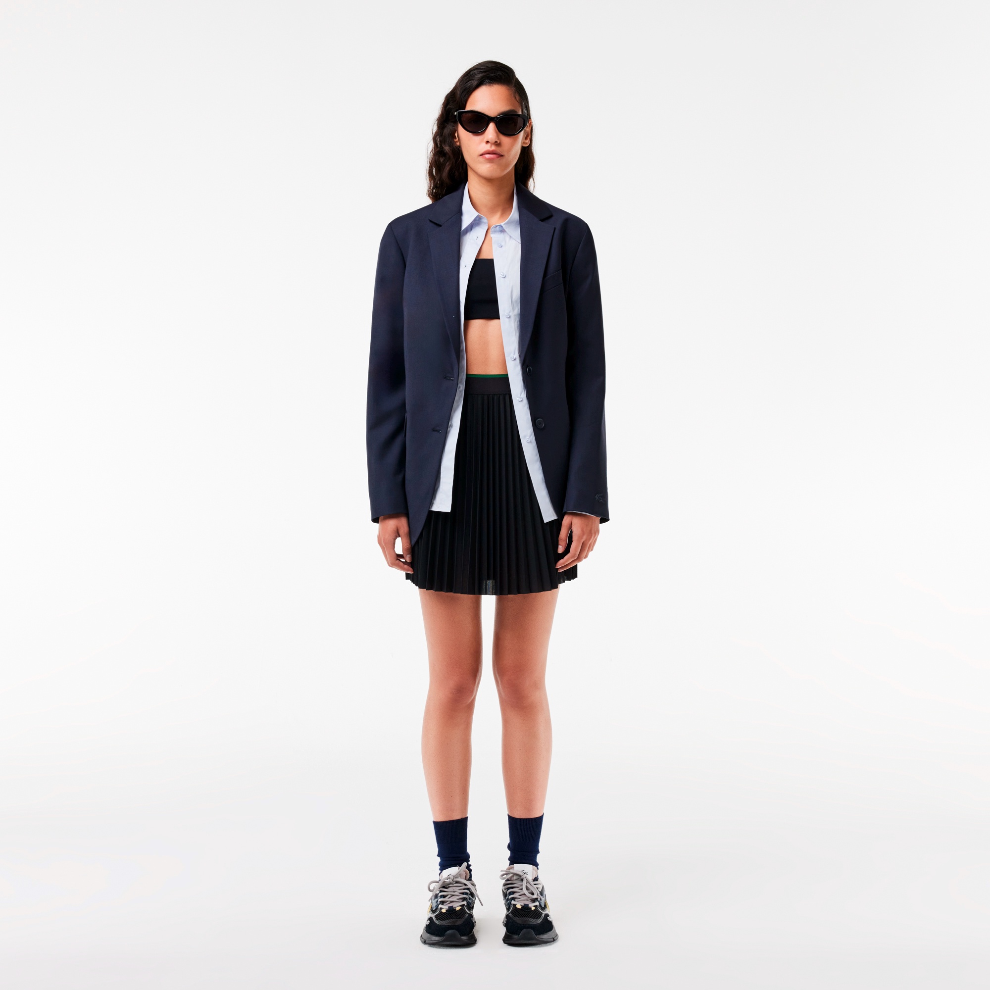 配色ウエストプリーツテニススカート