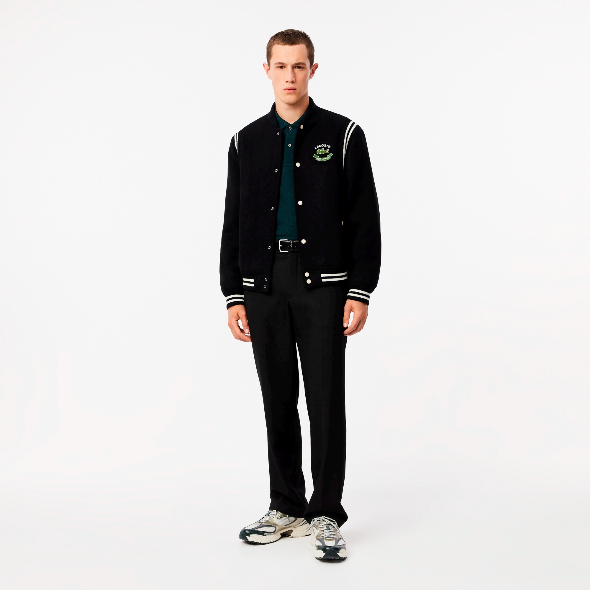 長袖 リブ カラ-ポロシャツ L1313 （杢・長袖)