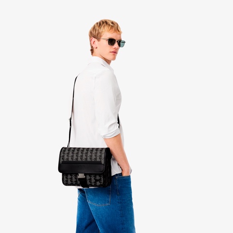 LACOSTE ザブレンド モノグラムフラップメッセンジャーバッグ ザブレンド モノグラムフラップメッセンジャーバッグ NH4411LX