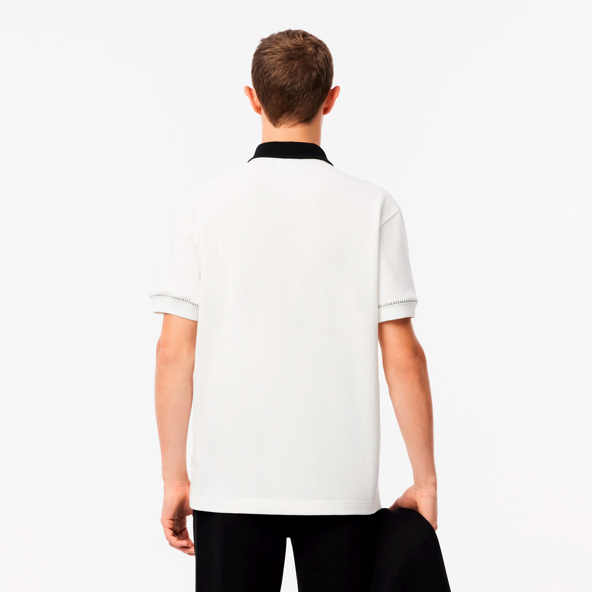 フランスメイドコントラストステッチポロシャツ