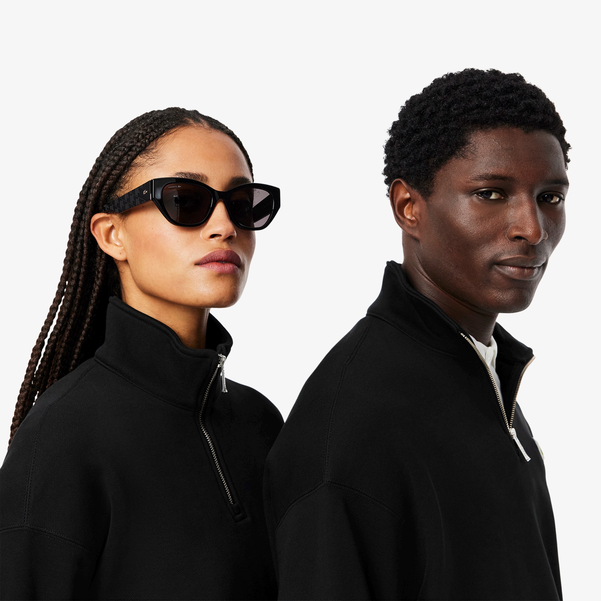 ハーフジップスタンドカラースウェット