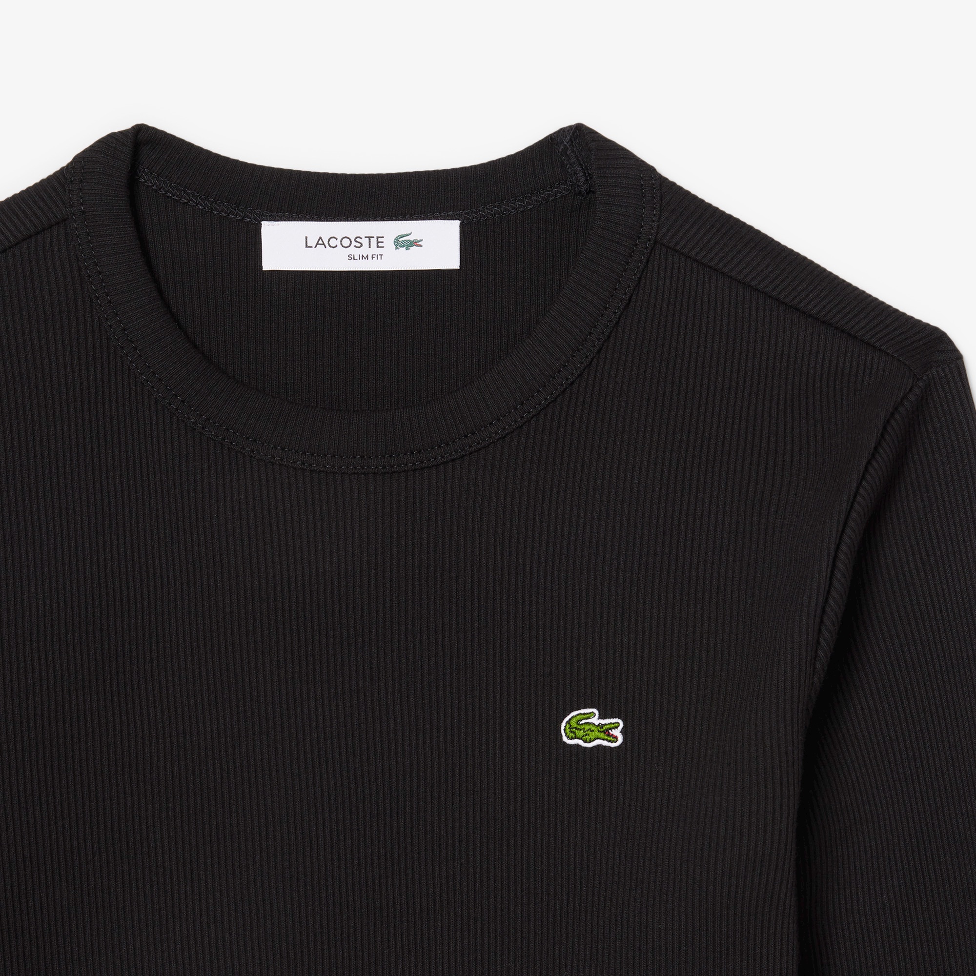 ワンポイントリブニットスリムセーター