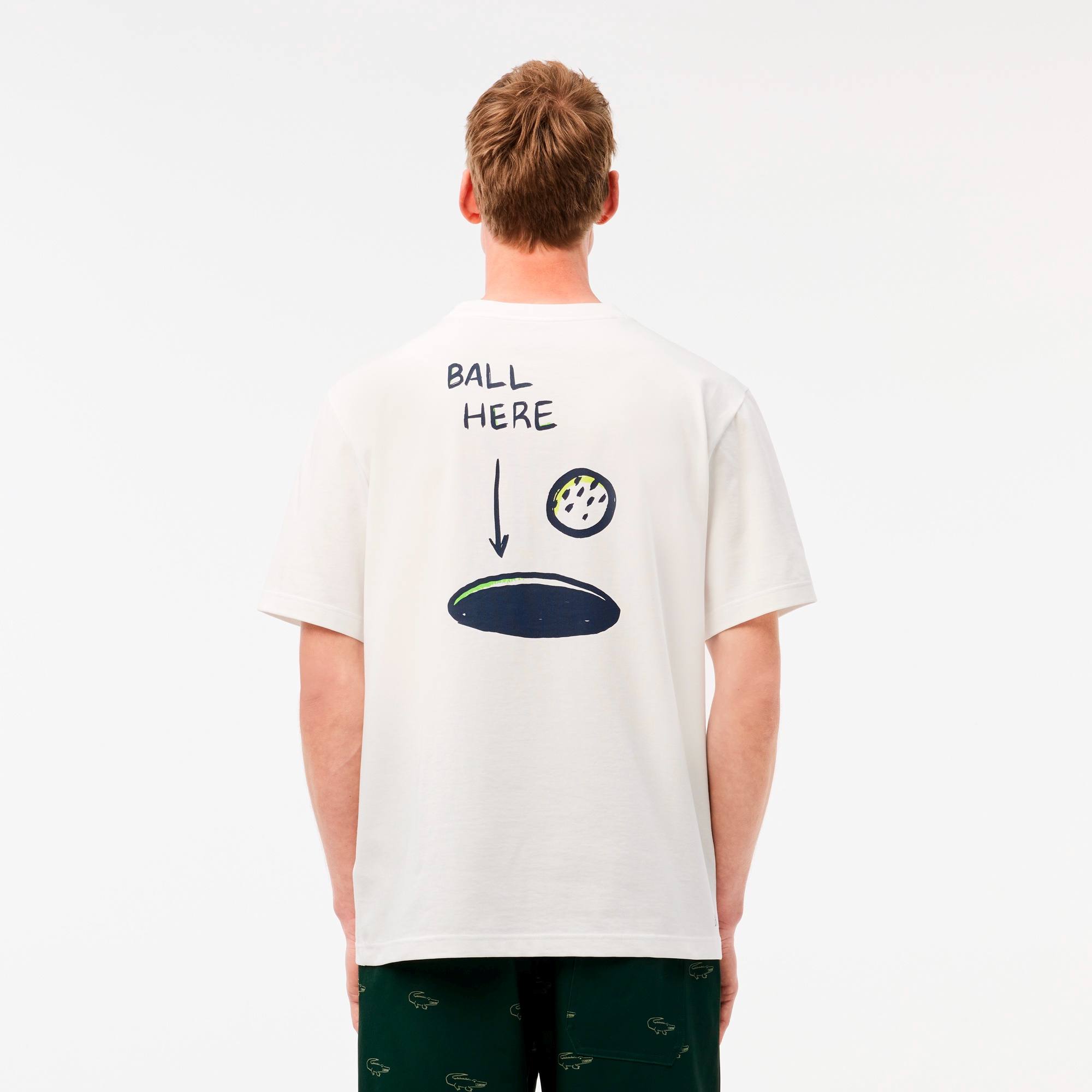 ラコステゴルフバックプリントTシャツ