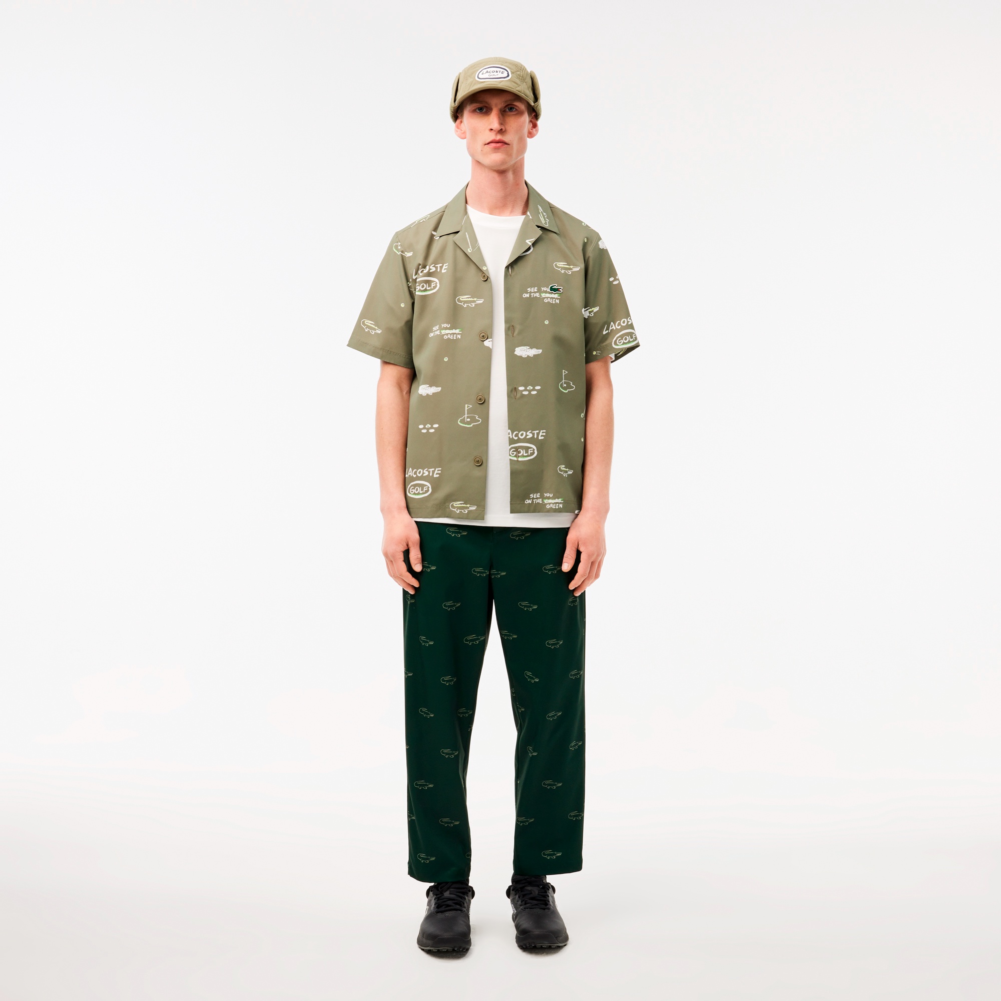 ラコステゴルフバックプリントTシャツ