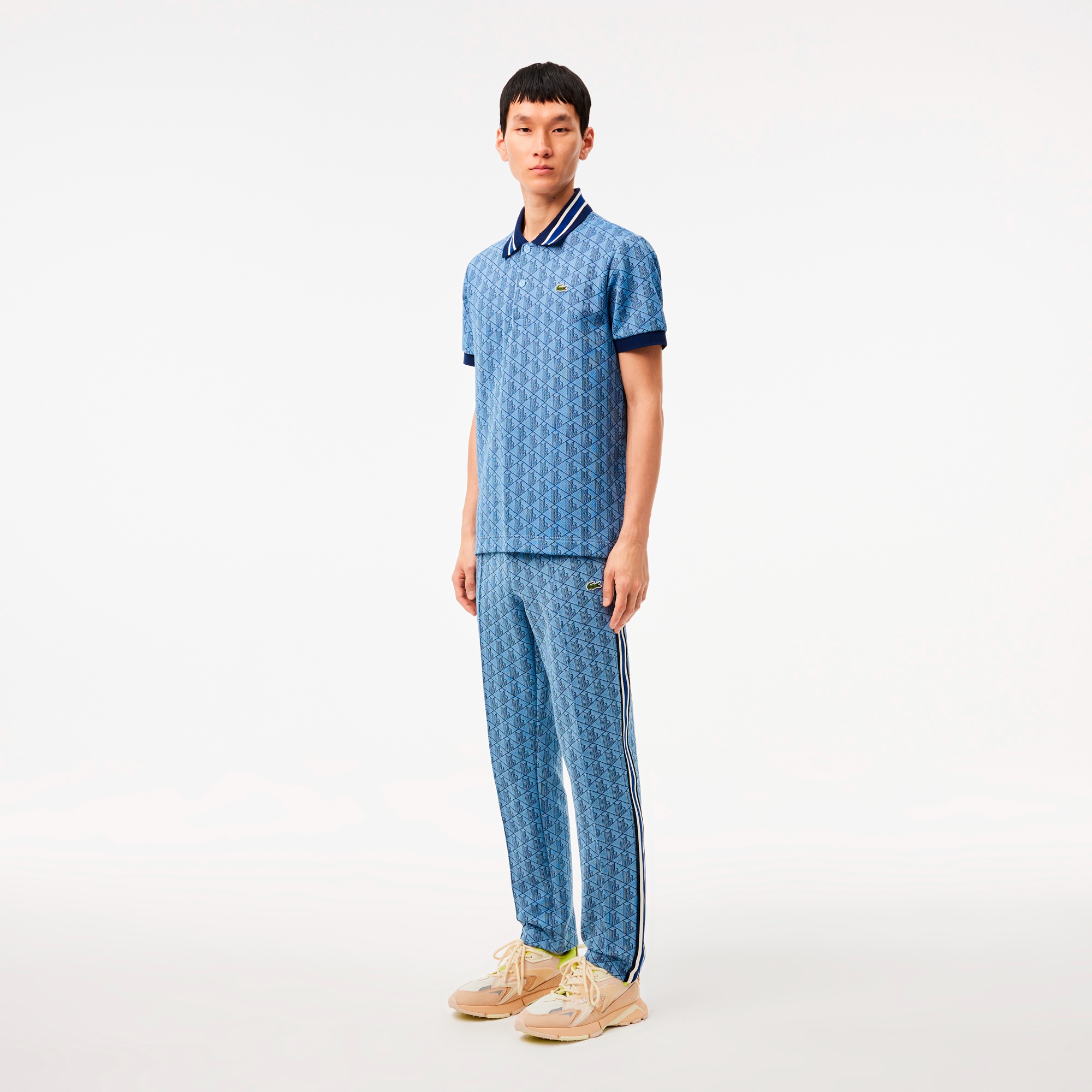 サイドテーピングモノグラムジャカードトラックパンツ