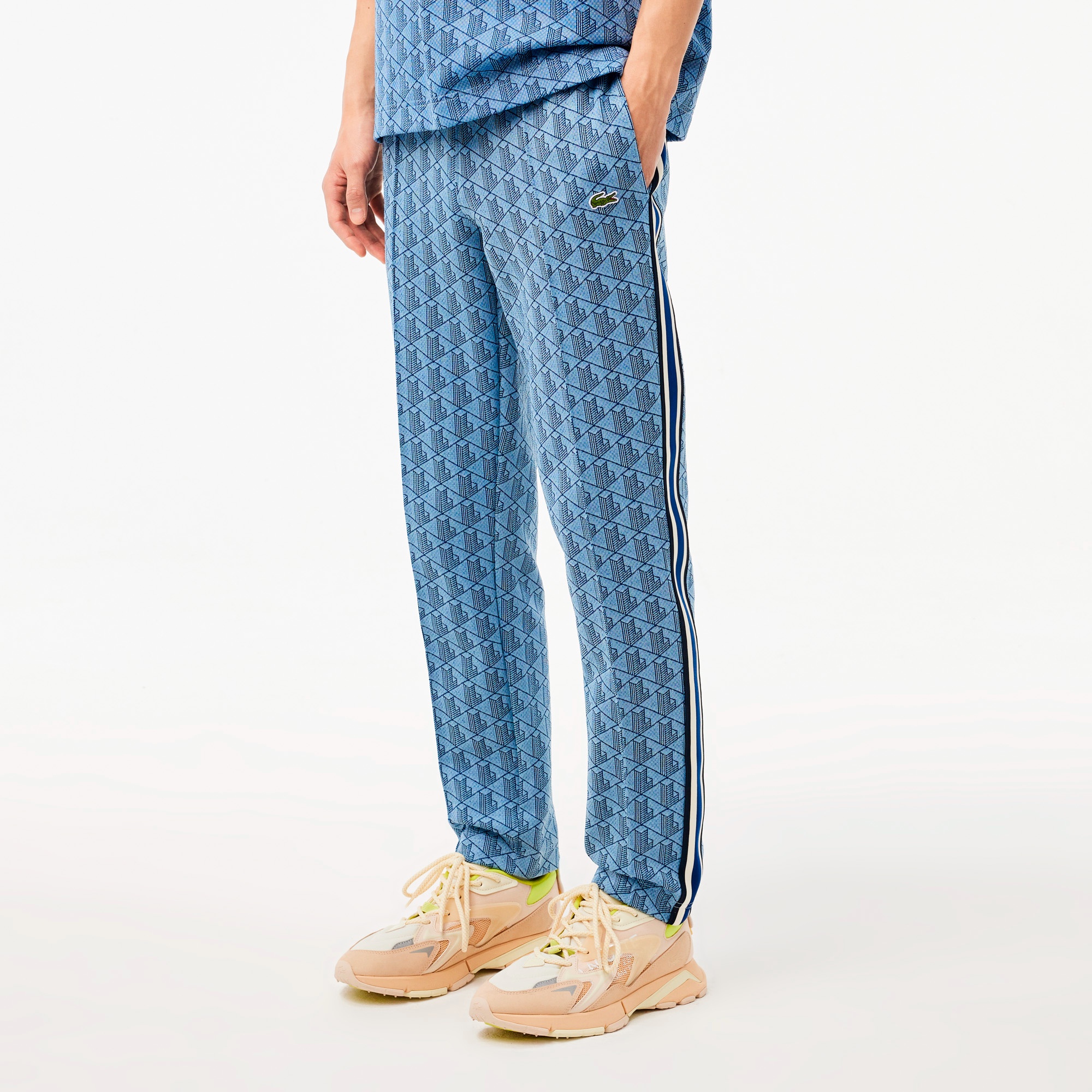 サイドテーピングモノグラムジャカードトラックパンツ