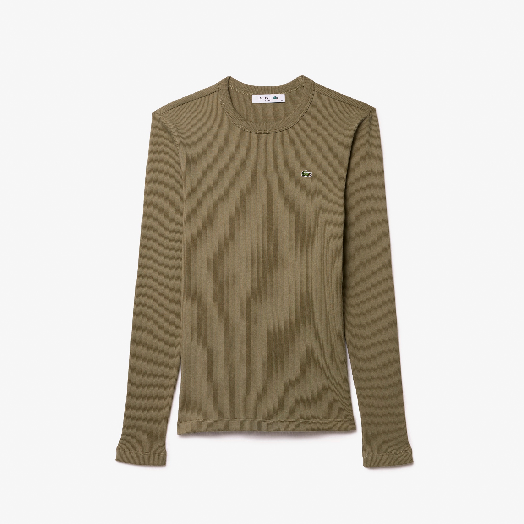 ワンポイントリブニットスリムセーター