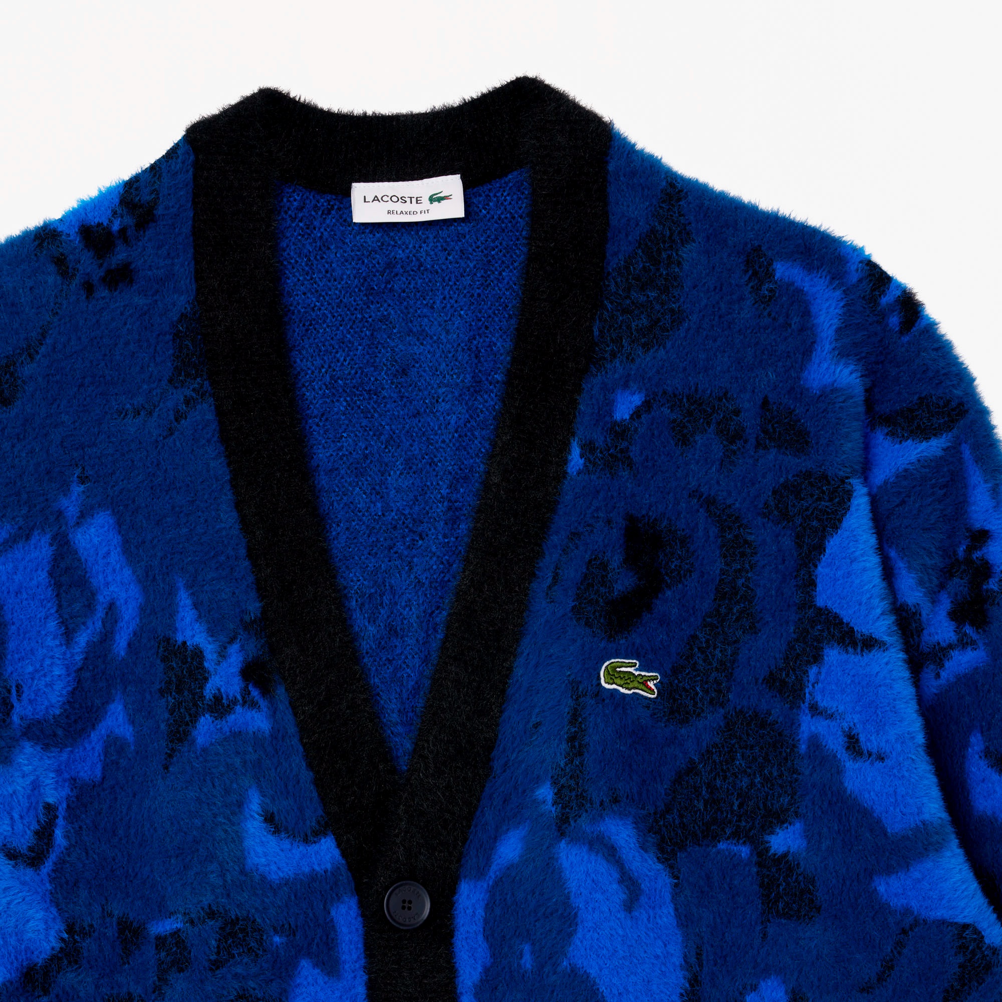 フローラルジャカードシャギーニットカーディガン