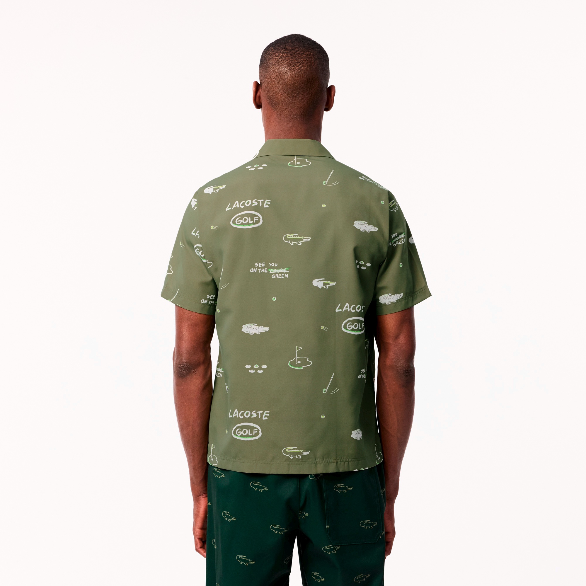 ウルトラドライオープンネック総柄シャツ