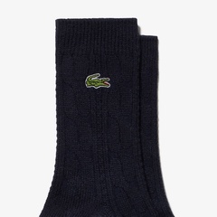 LACOSTE ONE PIECE Logo Socks 靴下 ブラック ① Lacoste Unisex Stretch Cotton Low-Cut Socks (Black/White