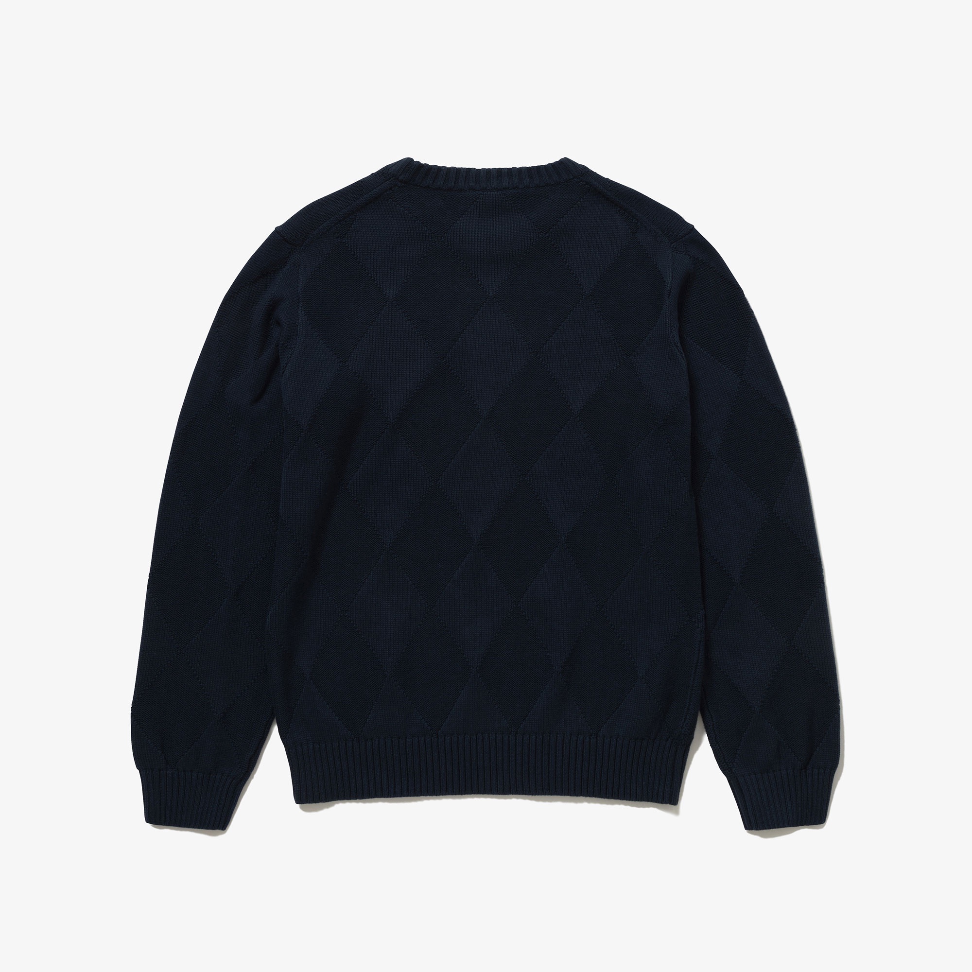 トーナルアーガイルコットンニットセーター