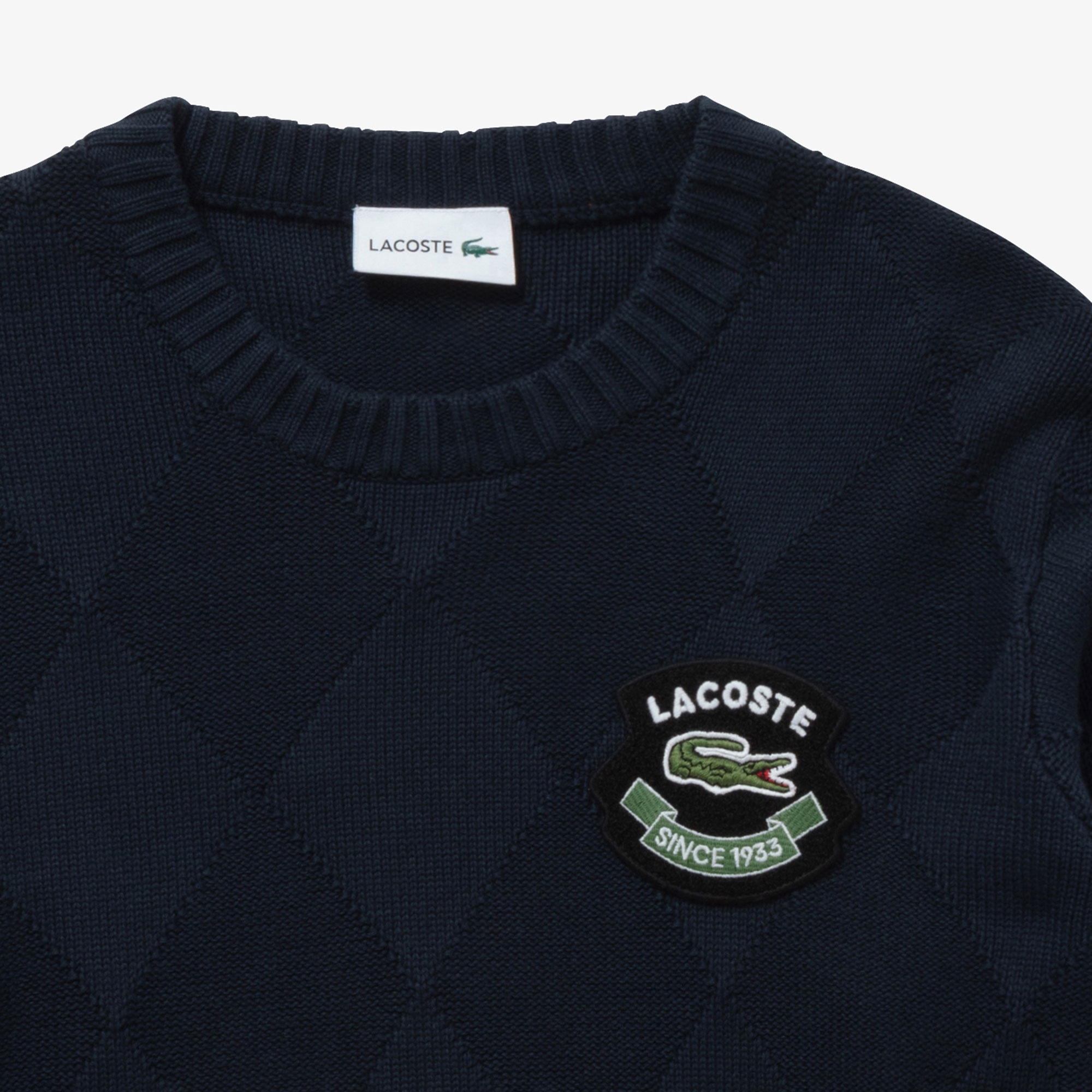 トーナルアーガイルコットンニットセーター