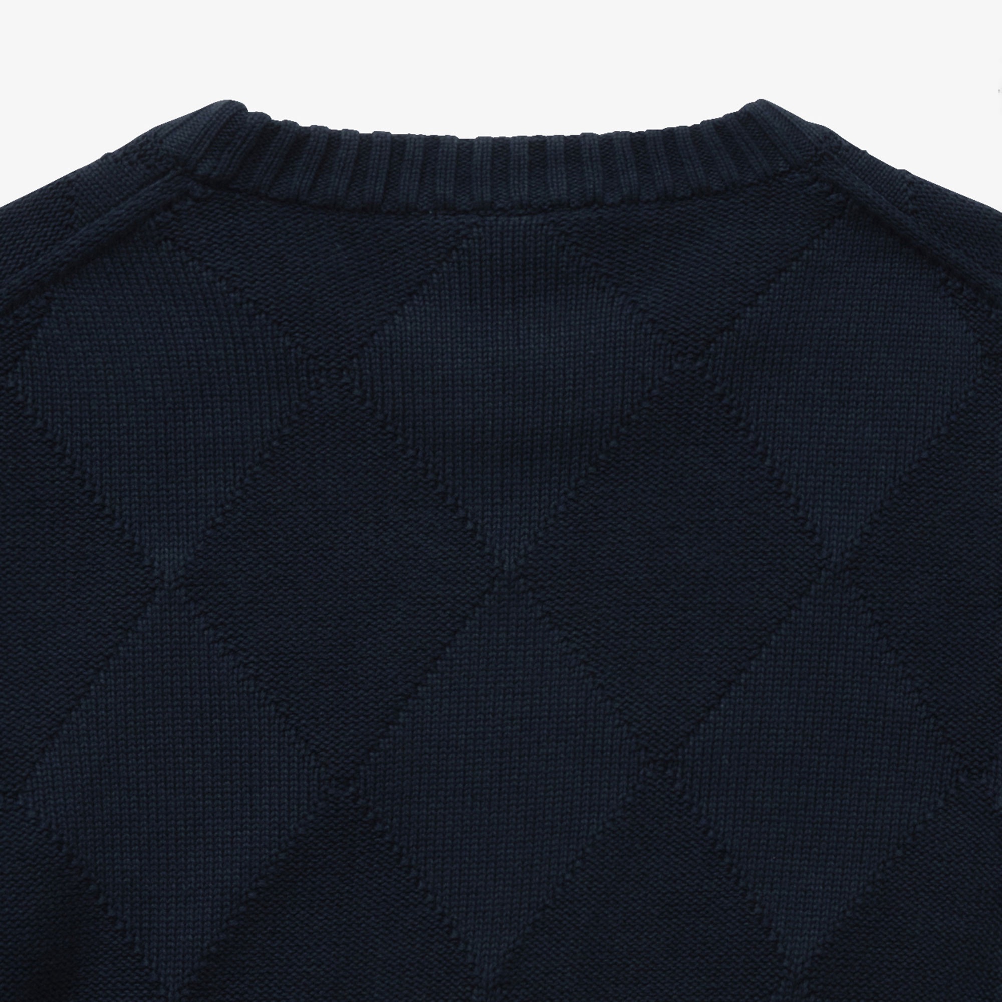 トーナルアーガイルコットンニットセーター