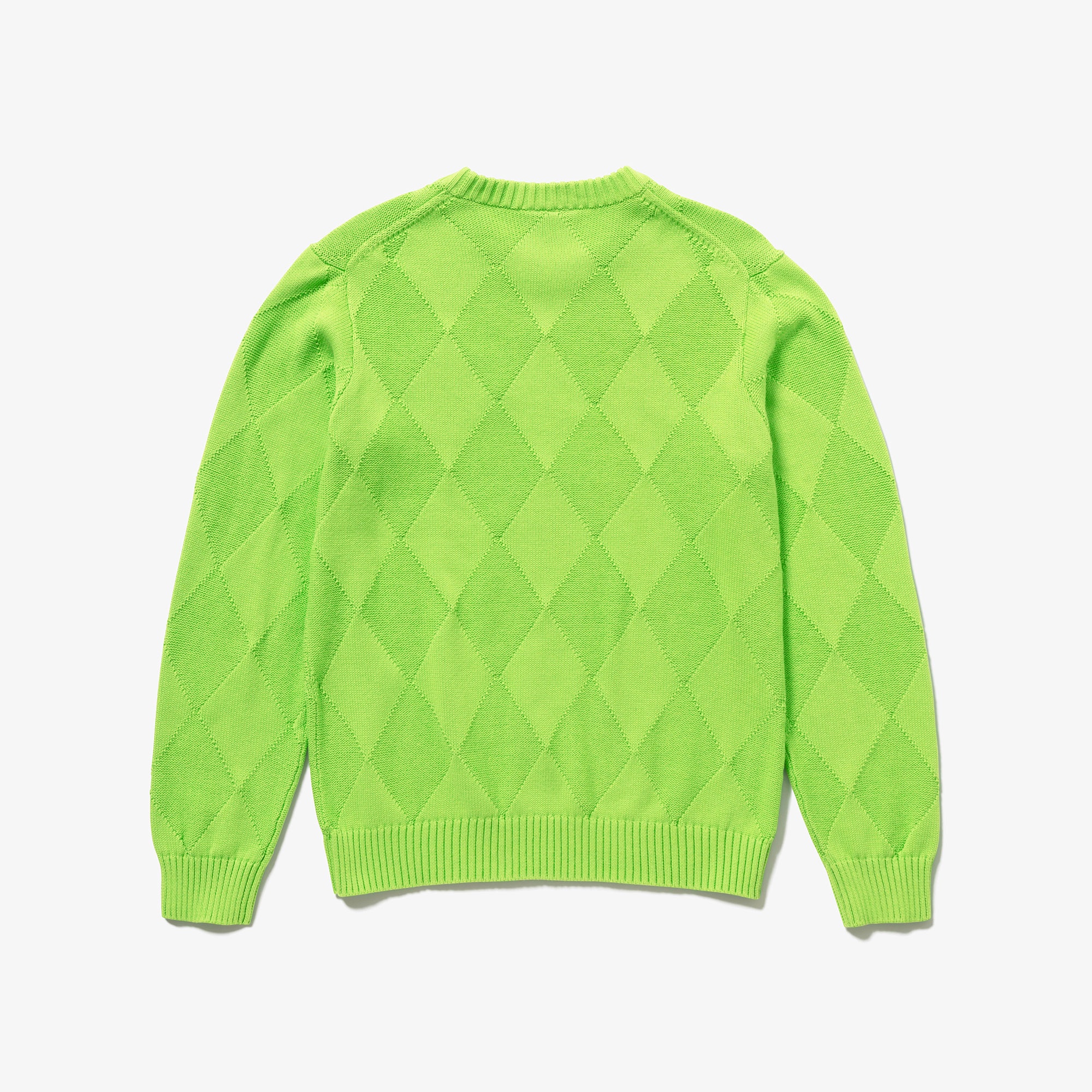 トーナルアーガイルコットンニットセーター