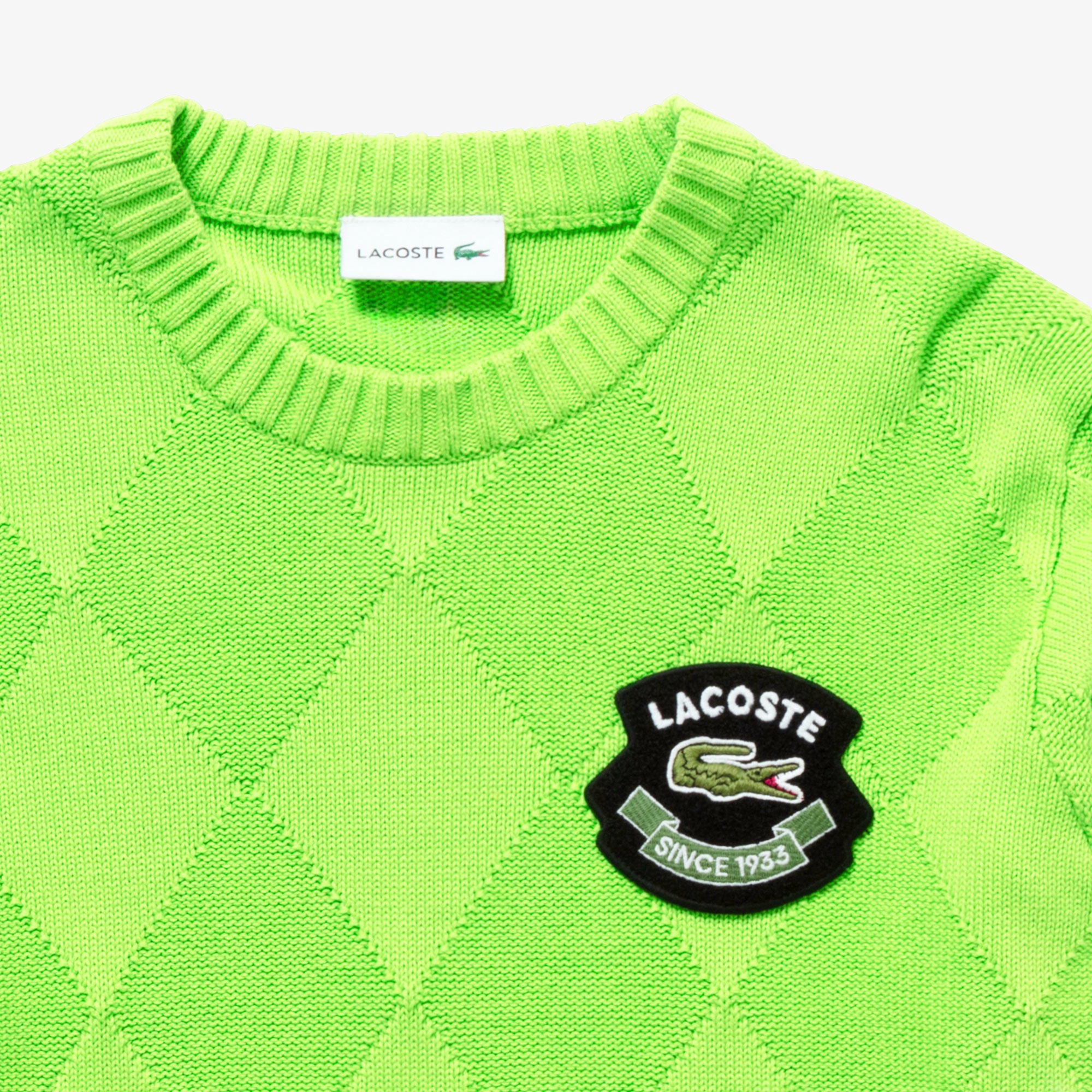 トーナルアーガイルコットンニットセーター