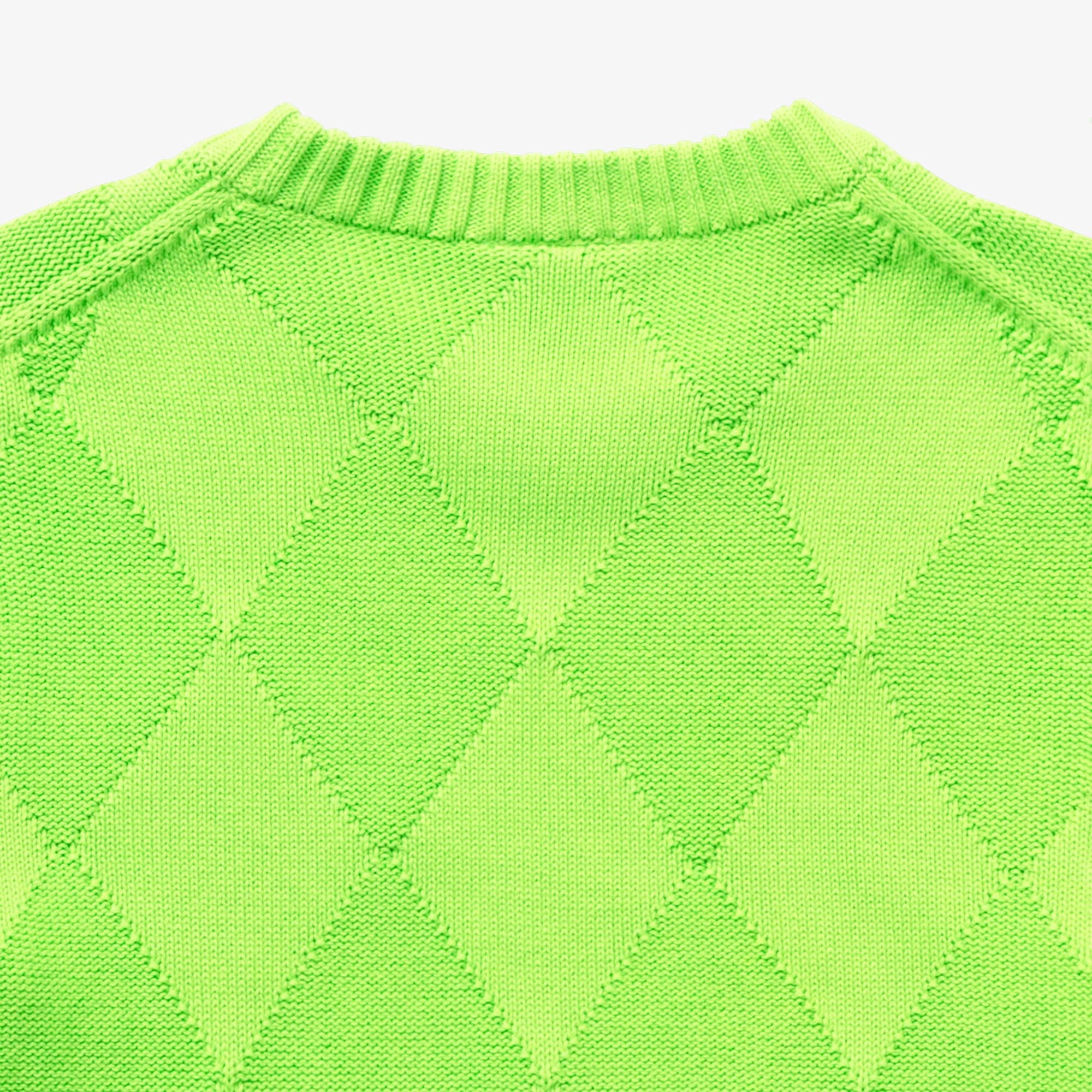 トーナルアーガイルコットンニットセーター