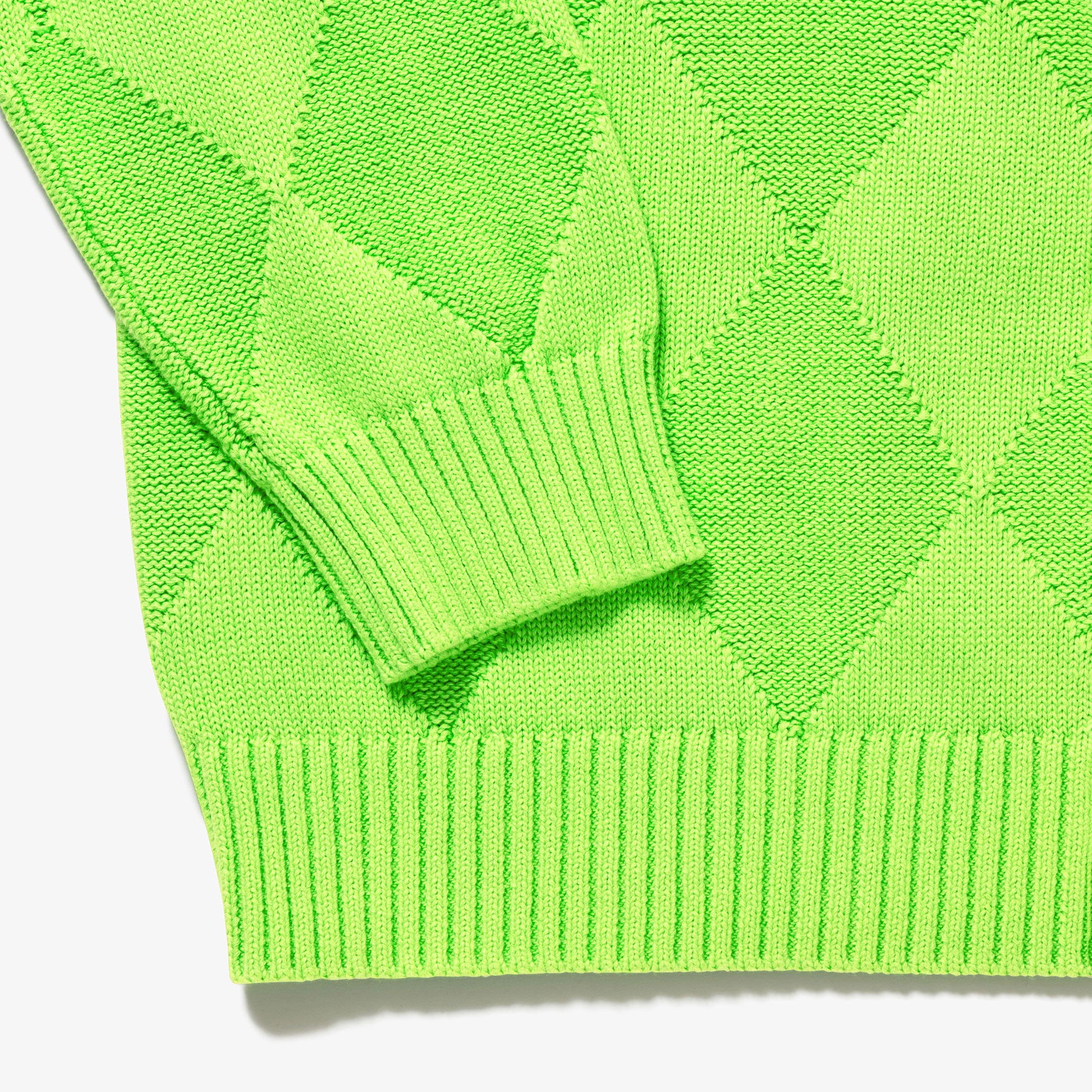 トーナルアーガイルコットンニットセーター