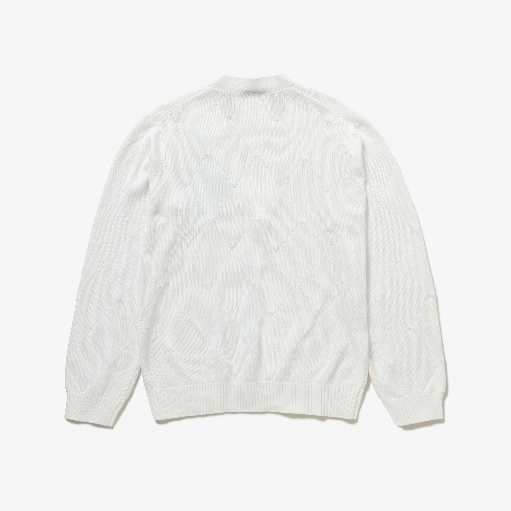 トーナルアーガイルVネックコットンニットセーター