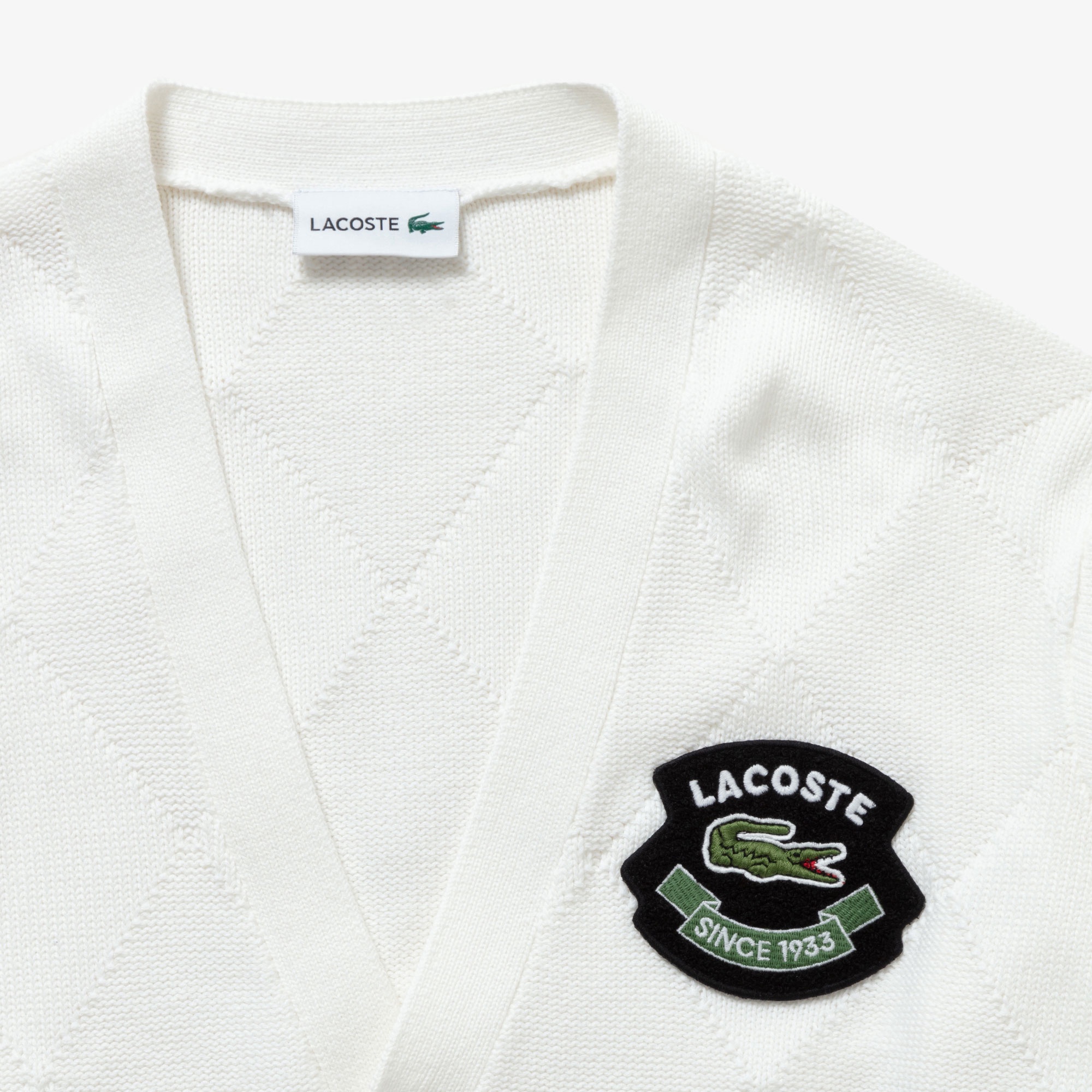 トーナルアーガイルVネックコットンニットセーター