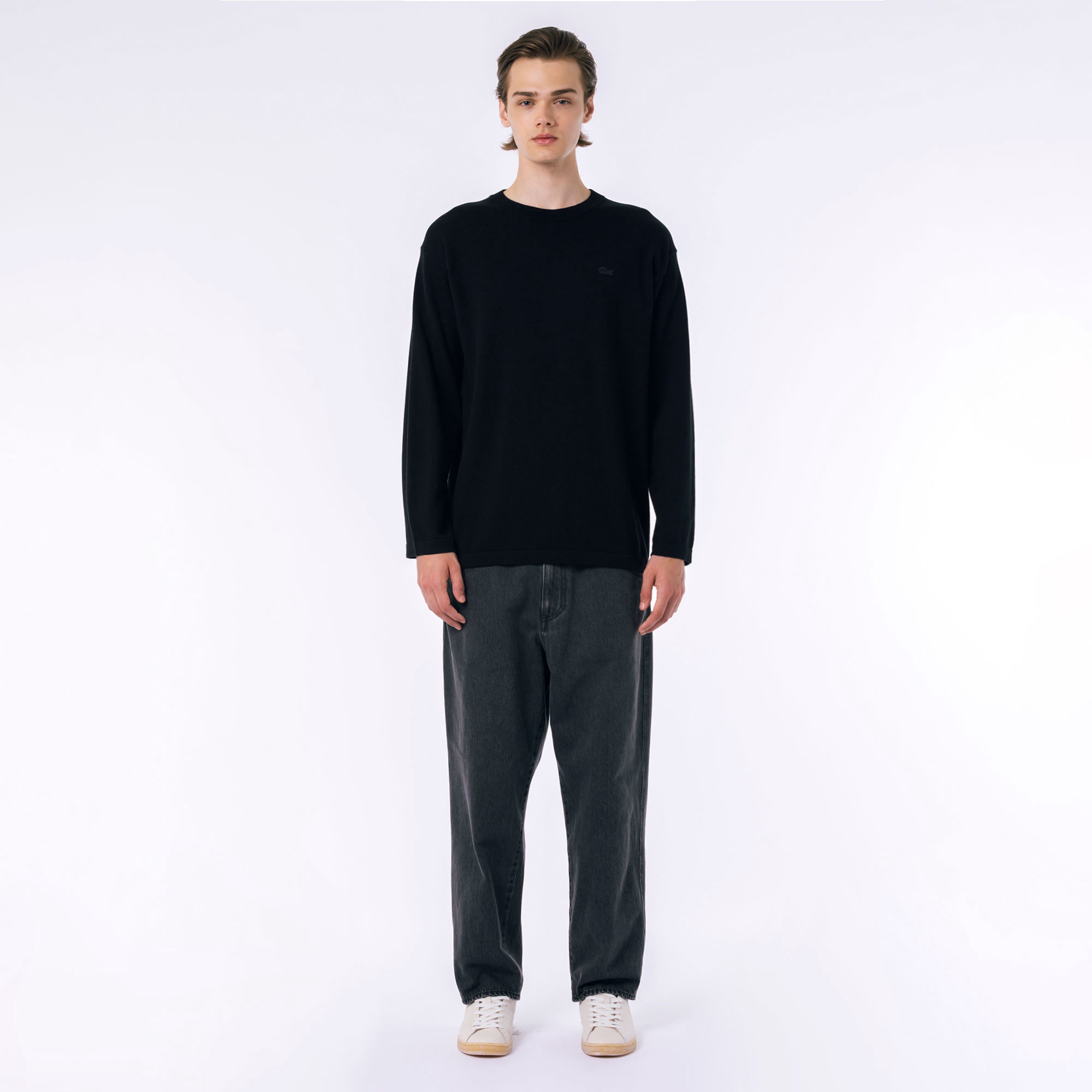 ハイストレッチコットンニット長袖Tシャツ