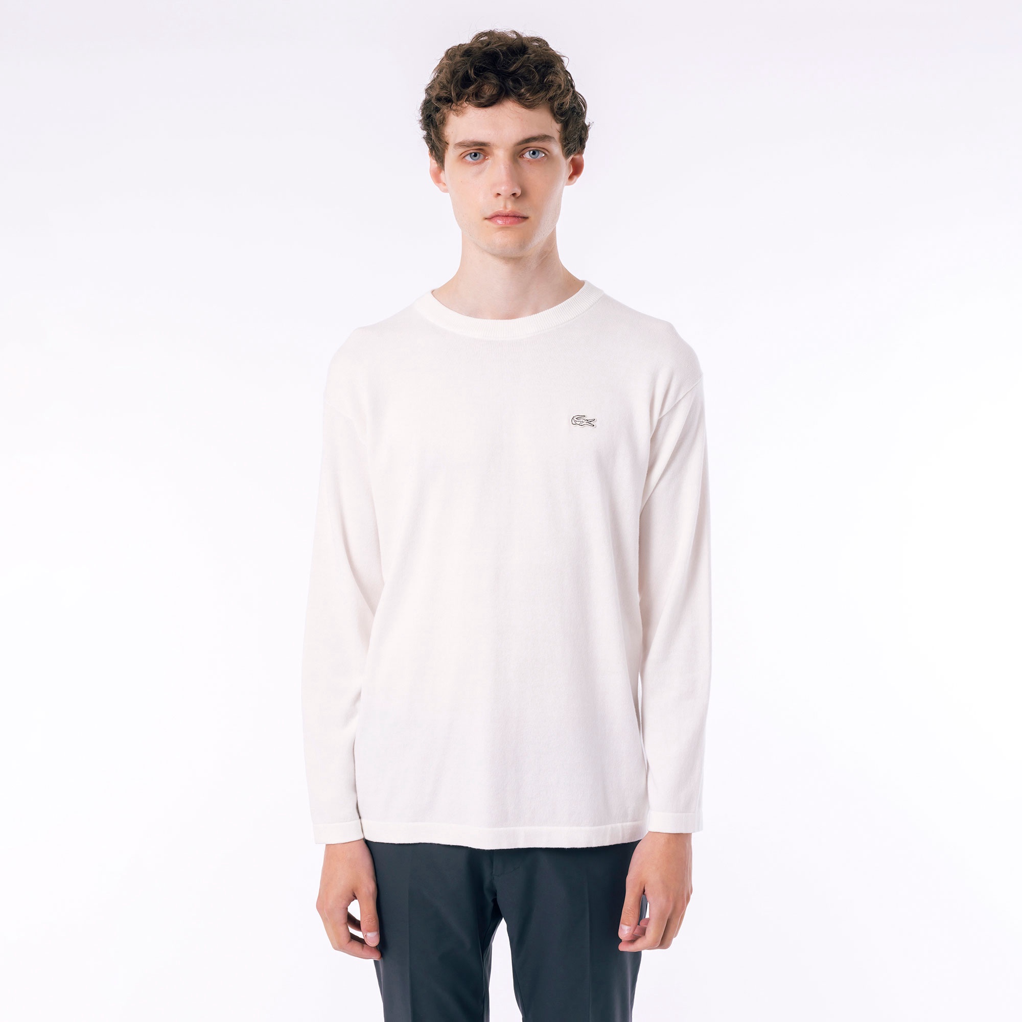 ハイストレッチコットンニット長袖Tシャツ