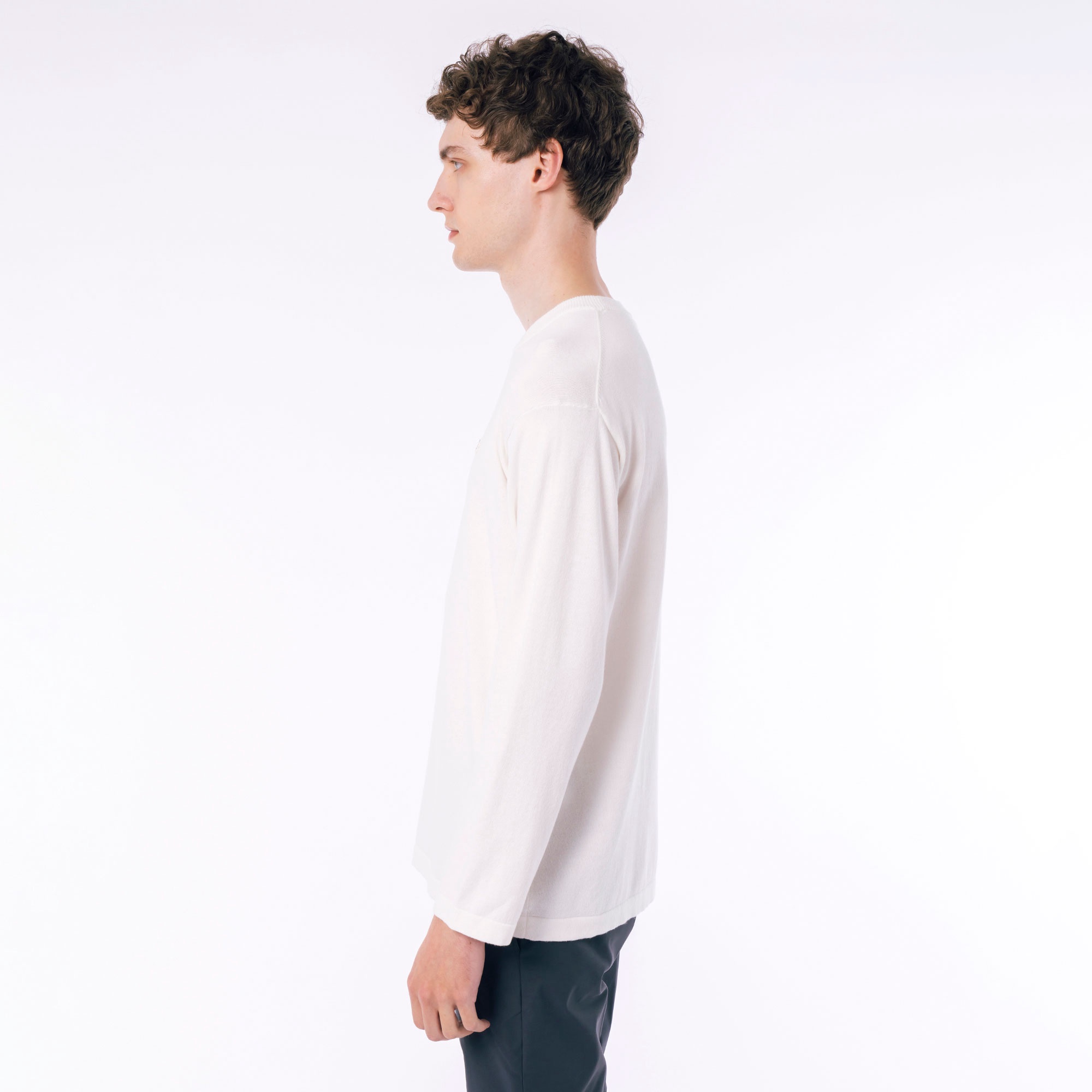 ハイストレッチコットンニット長袖Tシャツ