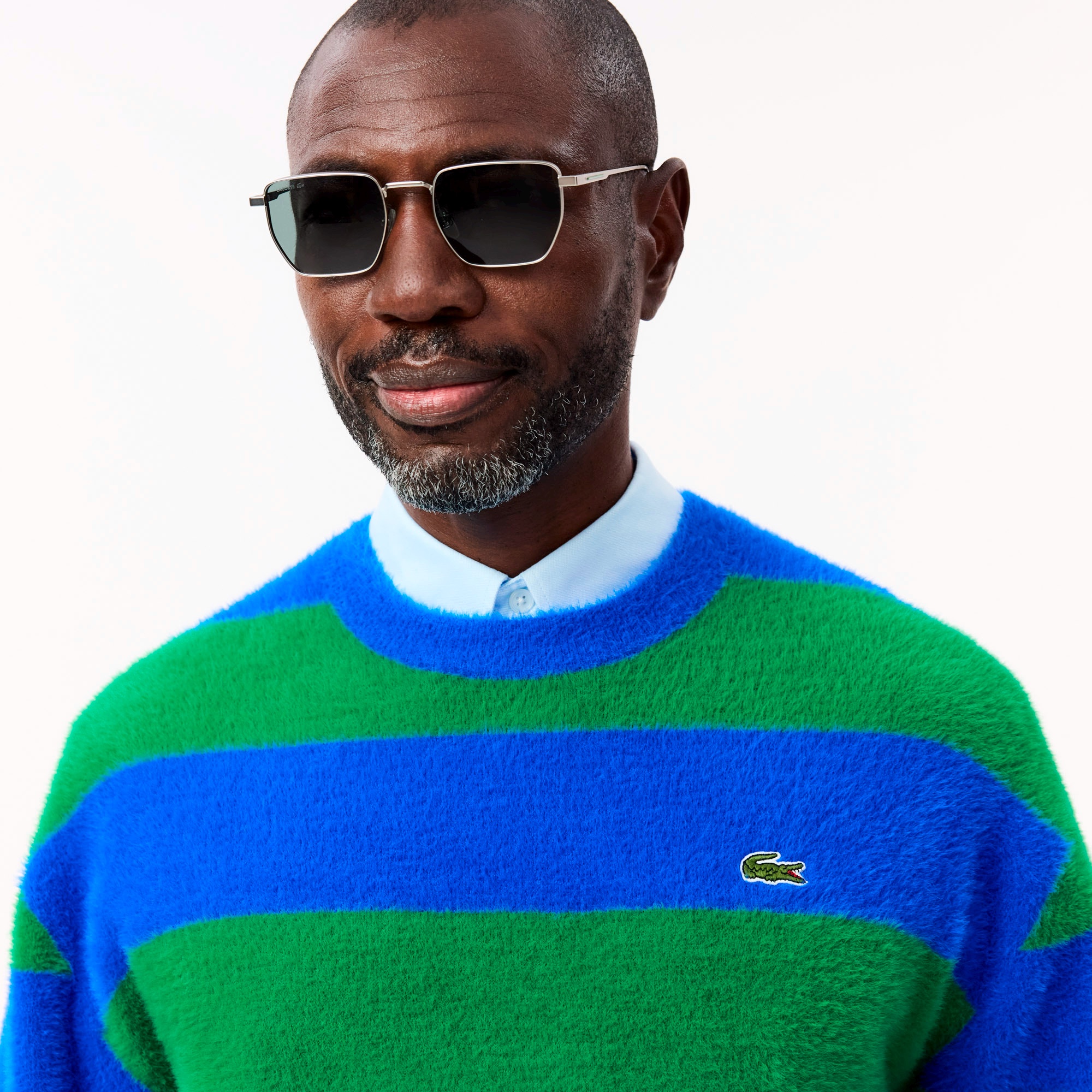 ボーダーシャギーニットセーター