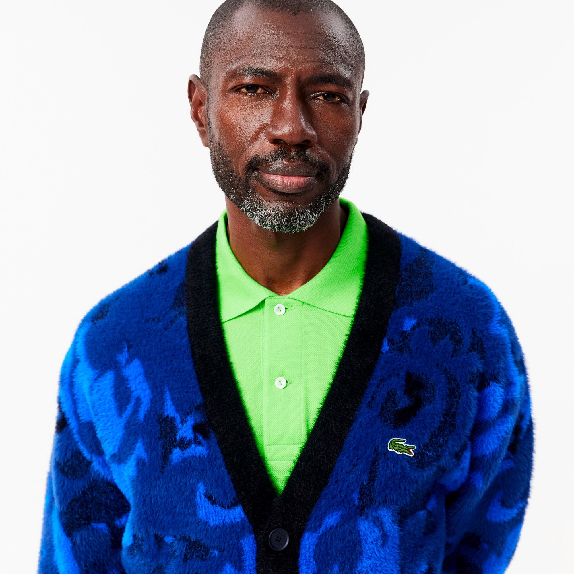 フローラルジャカードシャギーニットカーディガン