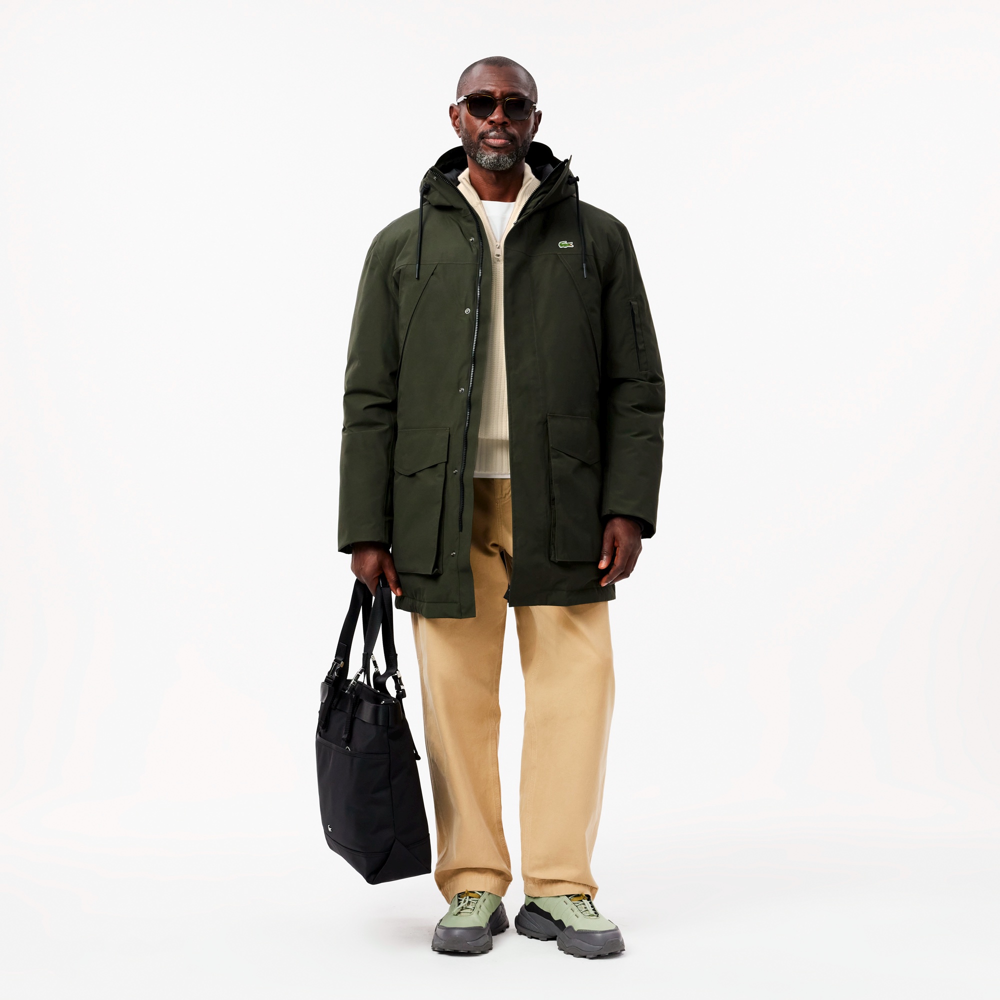 エッセンシャルハーフジップウールセーター