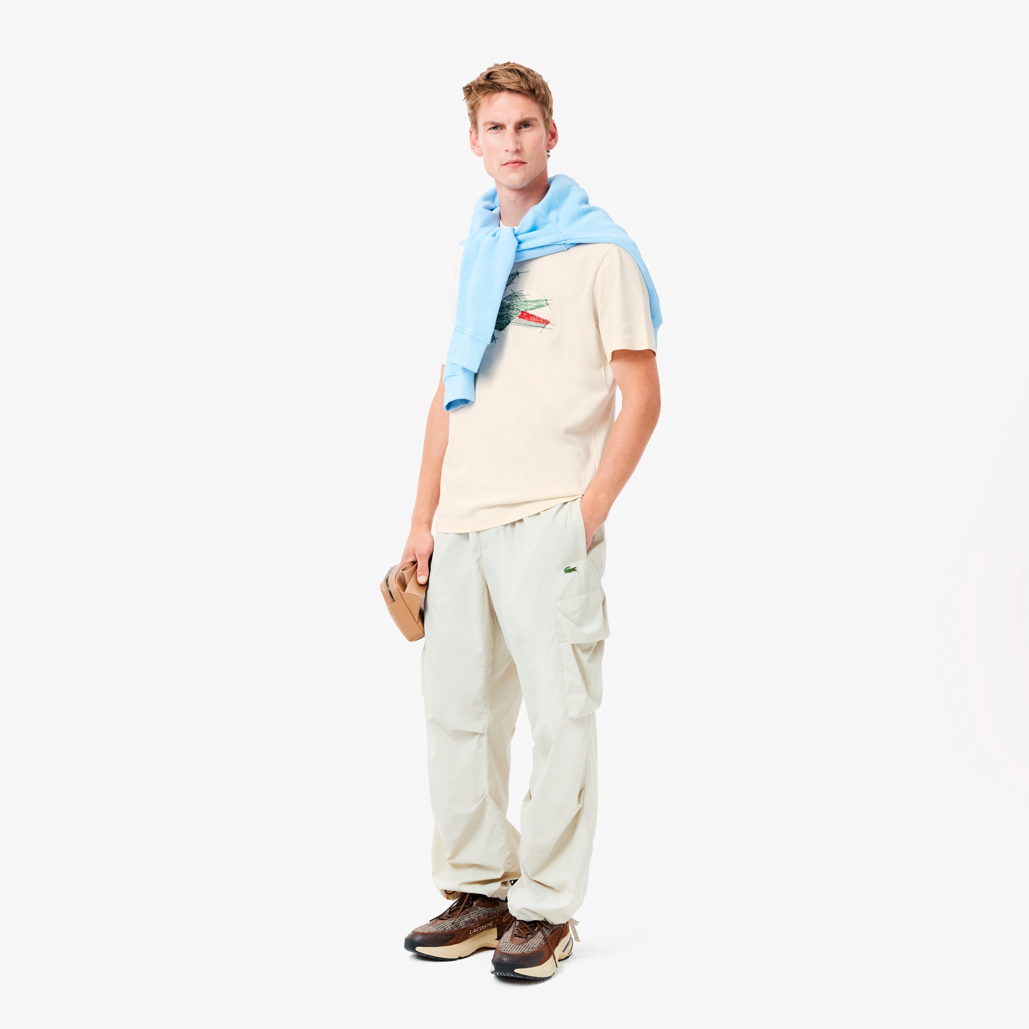 グラフィカルワニロゴステッチTシャツ