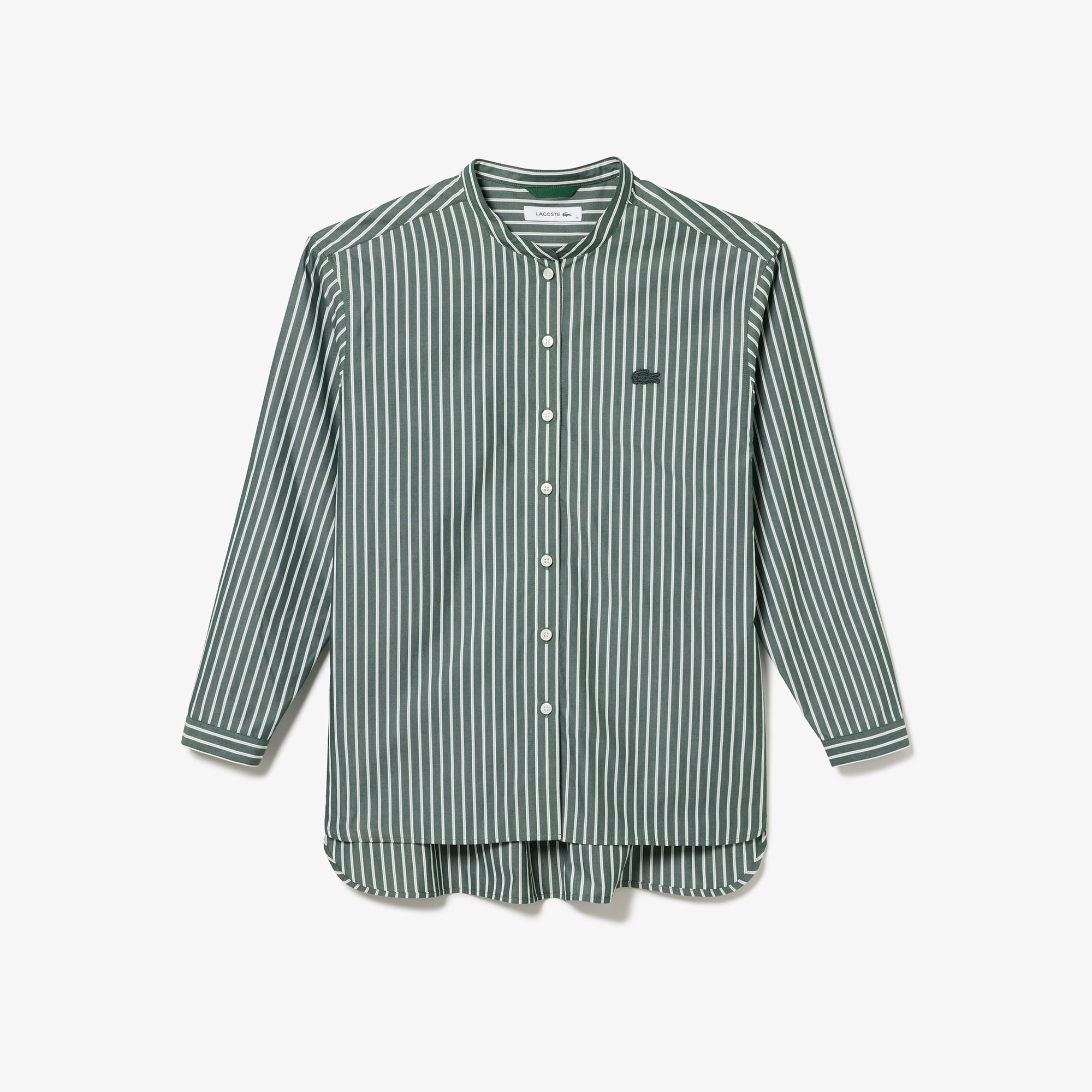 マルチストライプバンドカラーシャツ