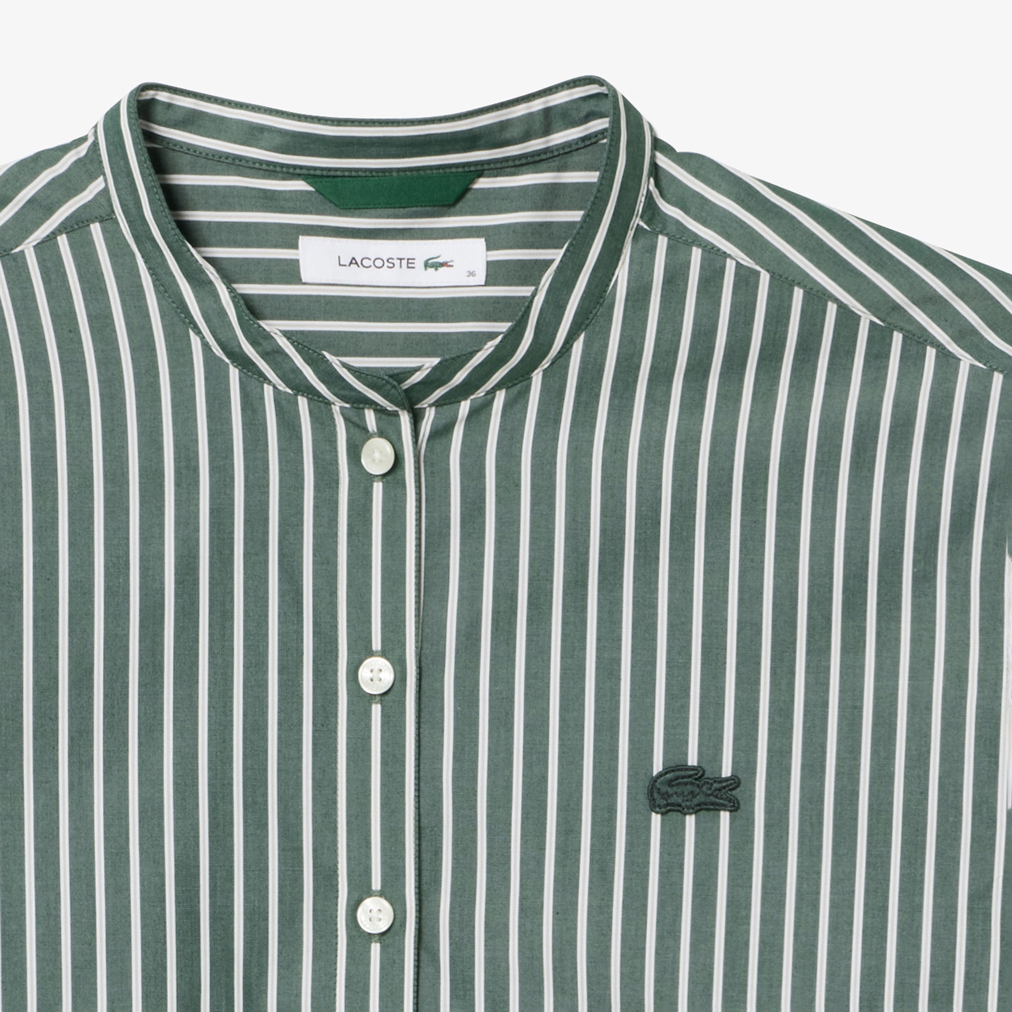 マルチストライプバンドカラーシャツ