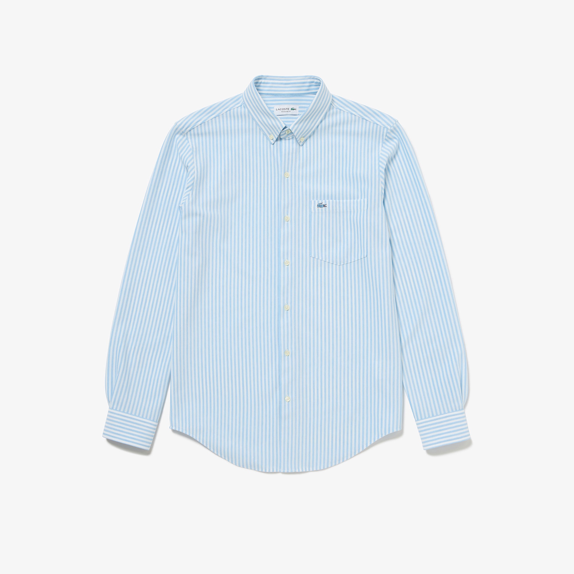 クールマックスブレンド鹿の子地ストライプシャツ