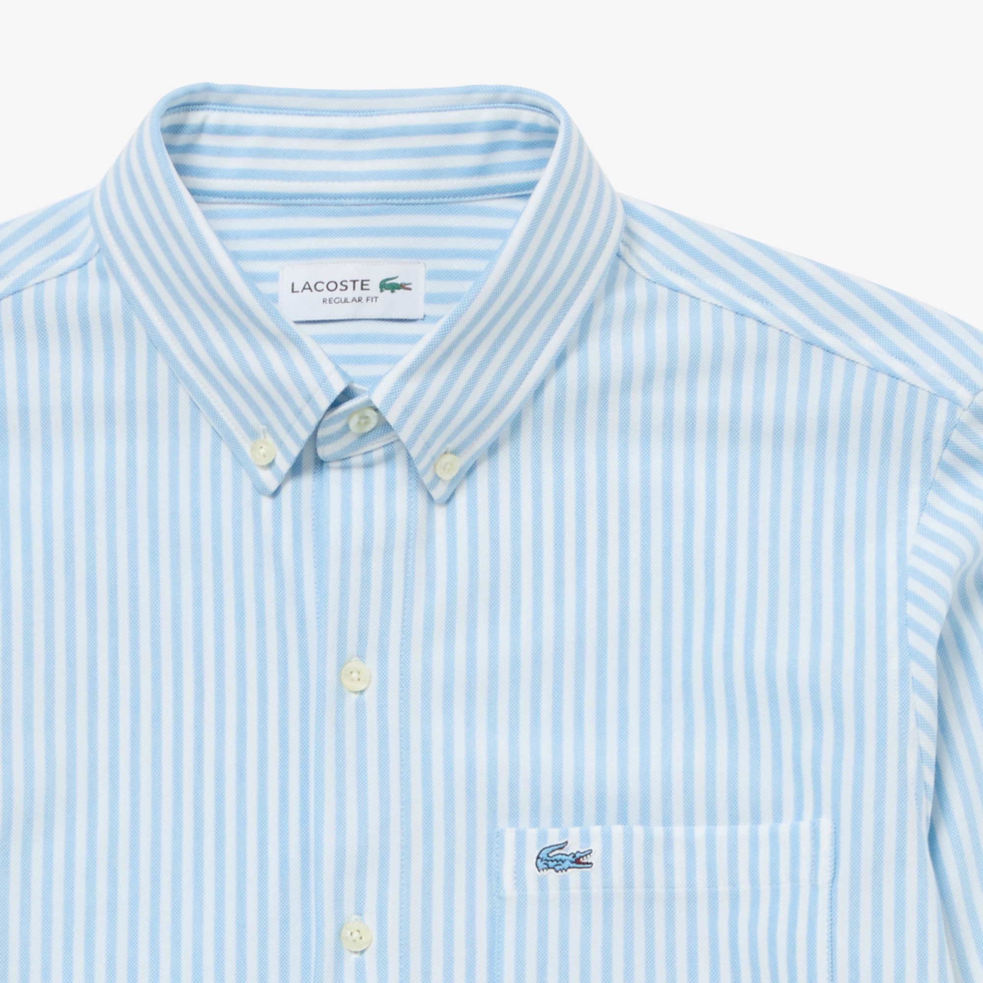 クールマックスブレンド鹿の子地ストライプシャツ