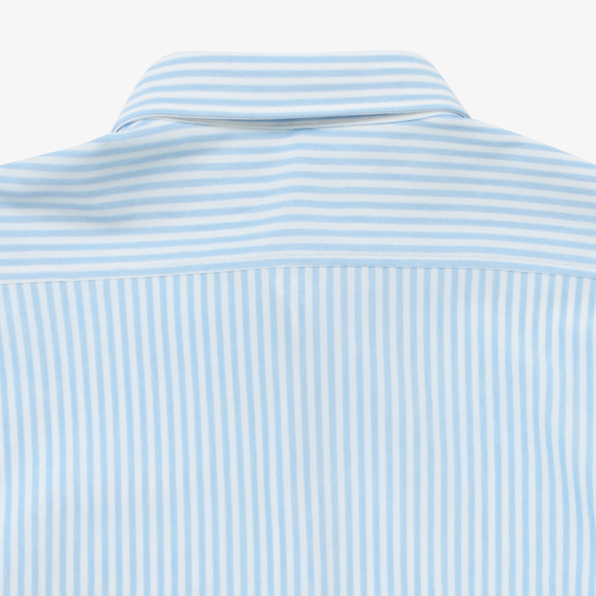 クールマックスブレンド鹿の子地ストライプシャツ