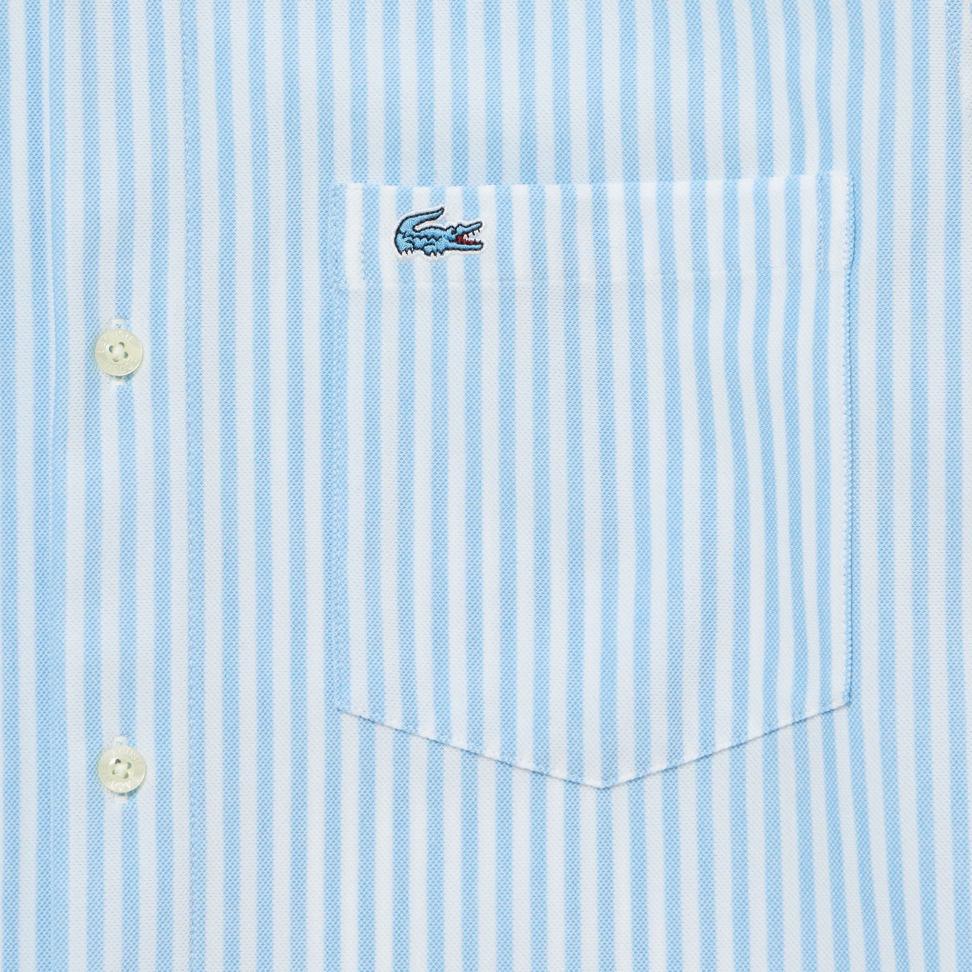 クールマックスブレンド鹿の子地ストライプシャツ