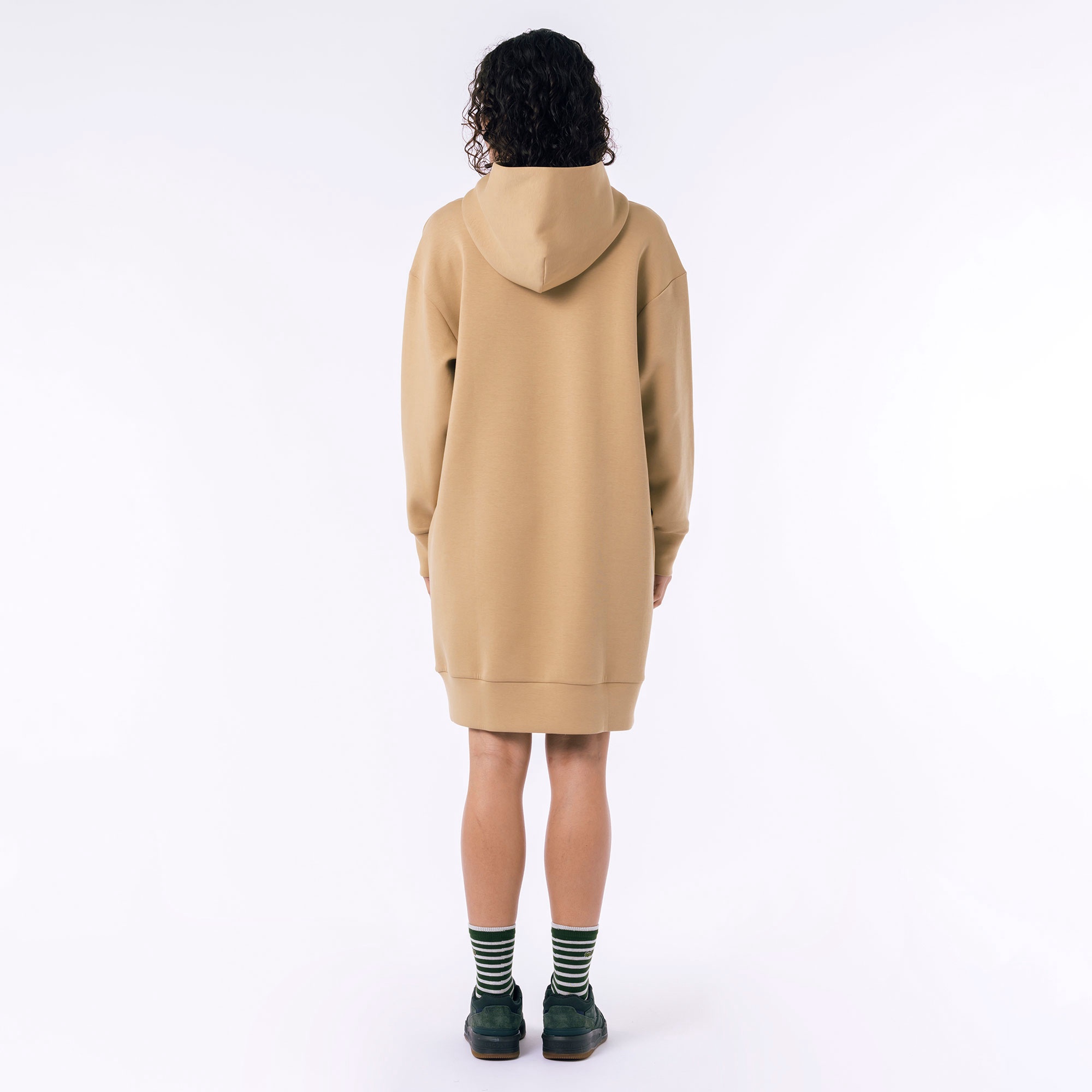 ブランドネームロゴステッチダブルフェイススウェットフーディードレス