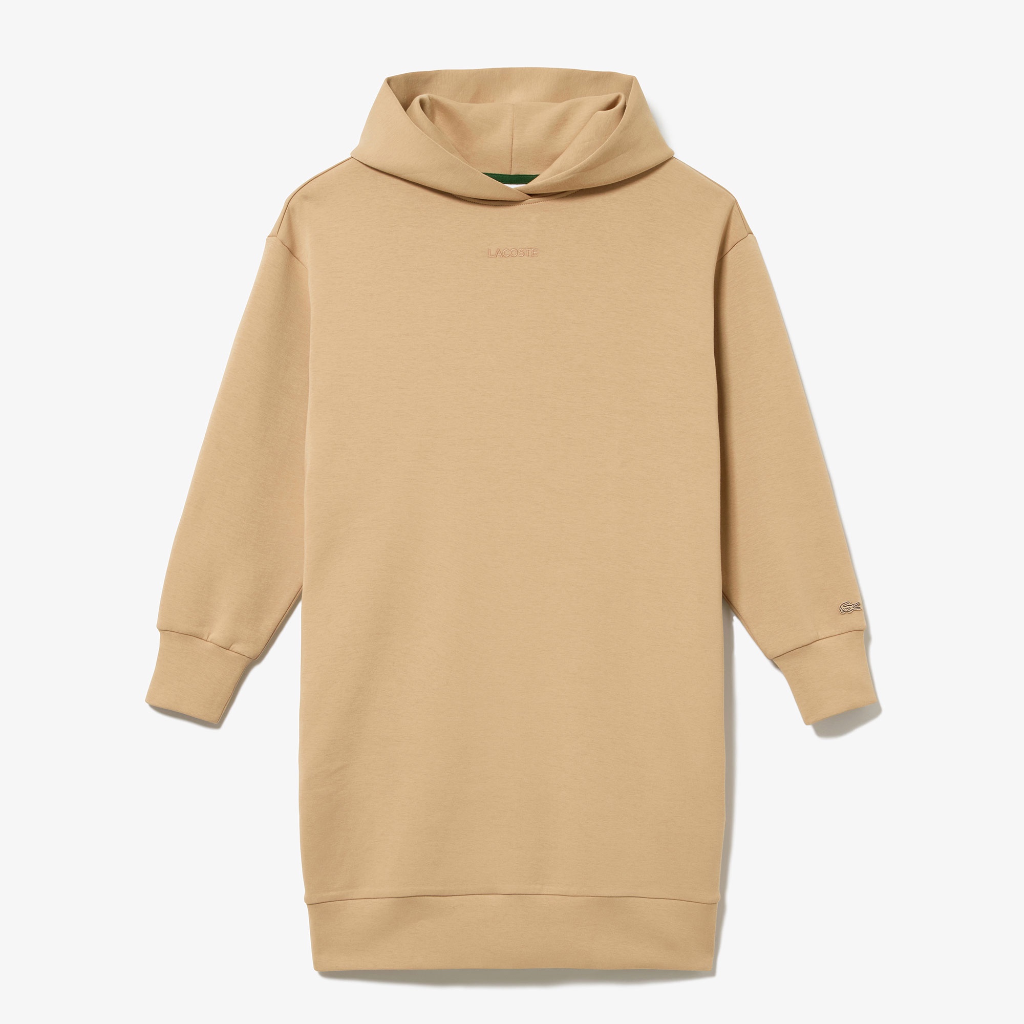 ブランドネームロゴステッチダブルフェイススウェットフーディードレス